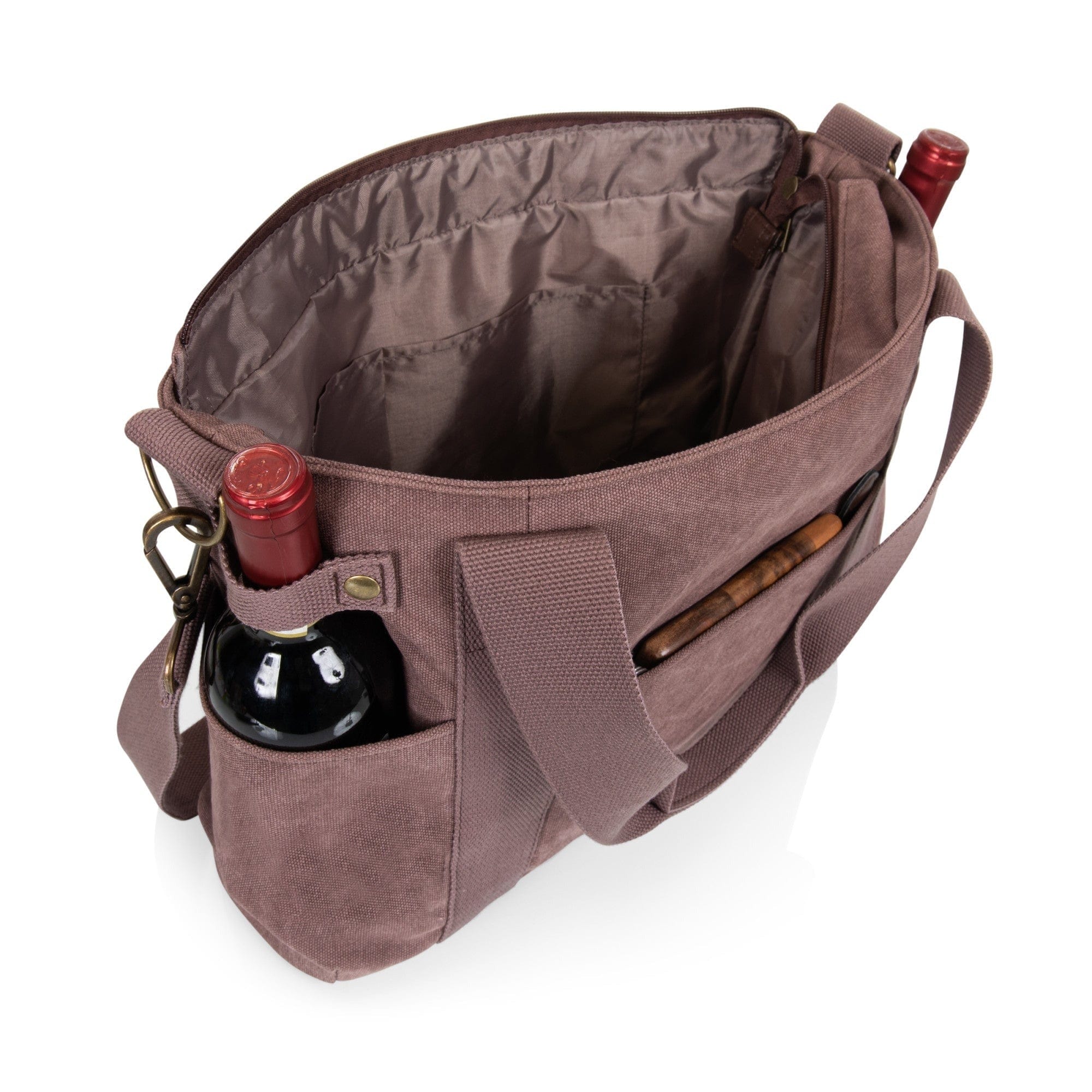Premium Purple Canvas Temecula Wine and Cheese Tote Bag - Perfect for Picnics, Wine Tasting & Outdoor Gatherings