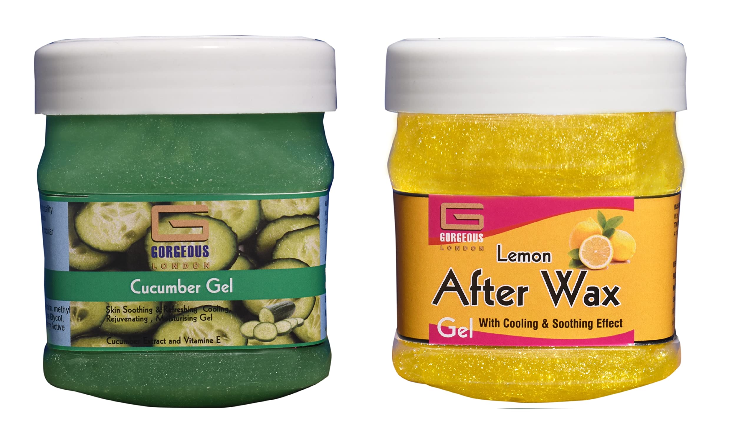 London Cucumber & Lemon After Wax Gel Combo (2-Pack, 450ml Each) - Soothes Skin & Reduces Irritation for Smooth Post-Wax Care