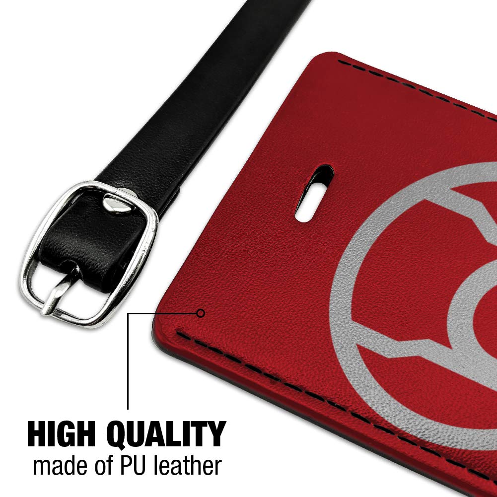 Green Lantern vs Red Lantern Logo Leather Luggage Tag - Durable Rectangle ID Card Holder for Travel Bags - Perfect for Comic Con, Cosplay & Superhero Fans