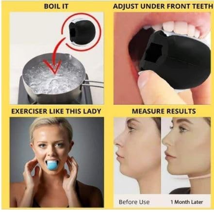 MONKTRIL® Jawline Exerciser for Face & Neck - Define & Tone Jawline, Slim Face, Reduce Double Chin - Anti-Aging Facial Trainer for Youthful Look - Stress Relief & Craving Control - Perfect for Home Gym, Office, or Travel Workout