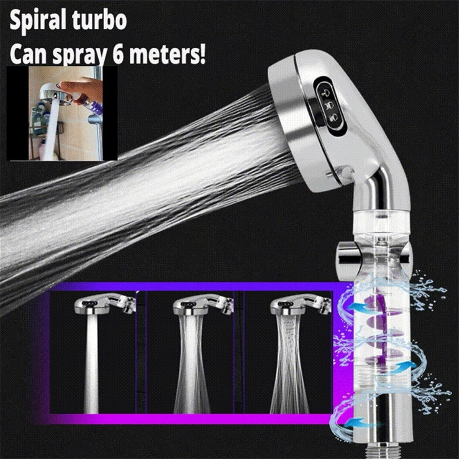 360° Turbo Spa Shower Head - High Pressure Handheld Shower with 3 Spray Modes - Hydro Massage for Relaxation - Perfect for Bathroom, Spa, and Gym Use (Color: Chrome)