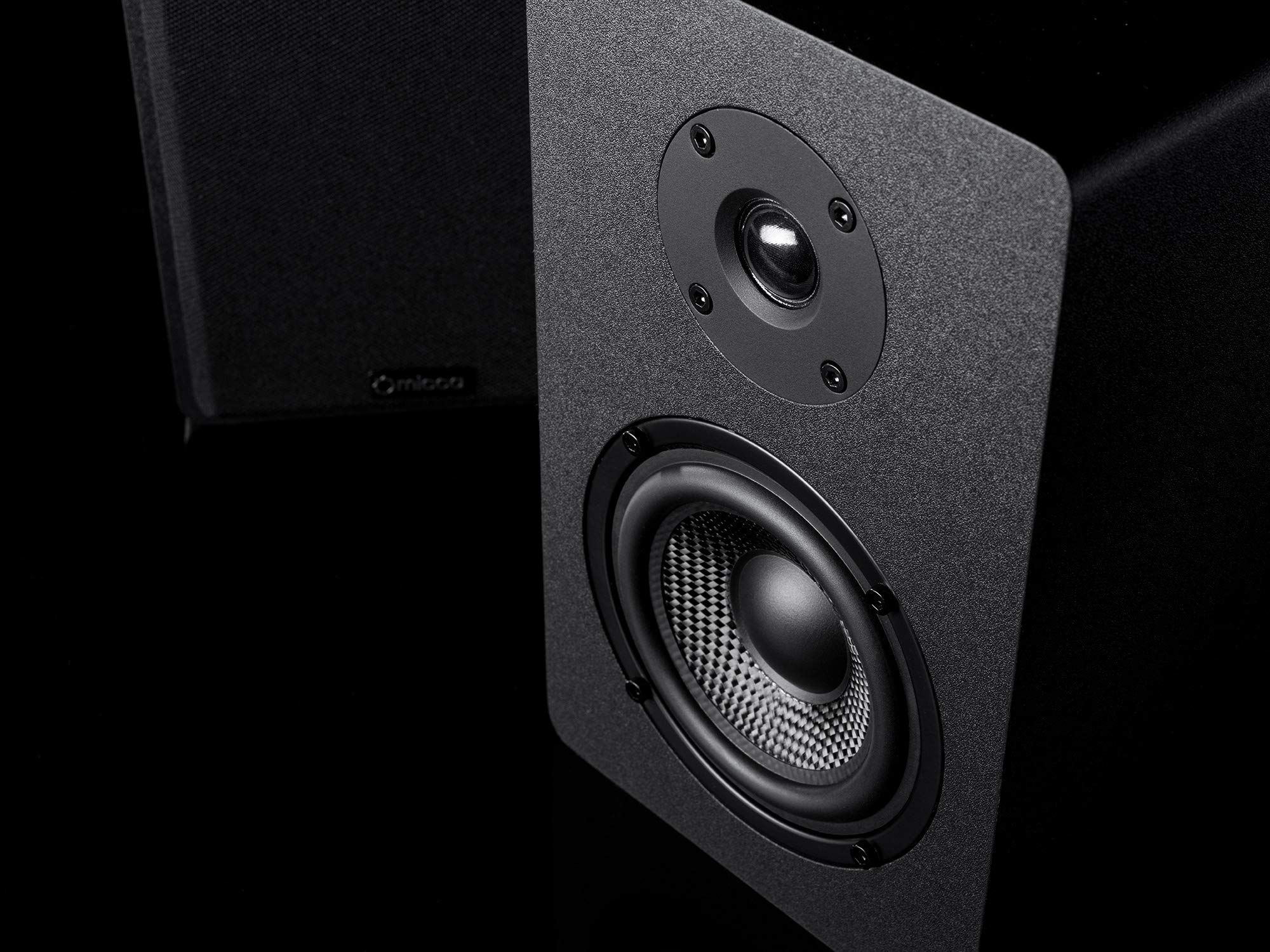 Micca PB42X 30W RMS Powered Bookshelf Speakers - Active 2-Way Near Field Studio Monitor Pair (Black) | Perfect for Home Audio, Gaming & Music Production