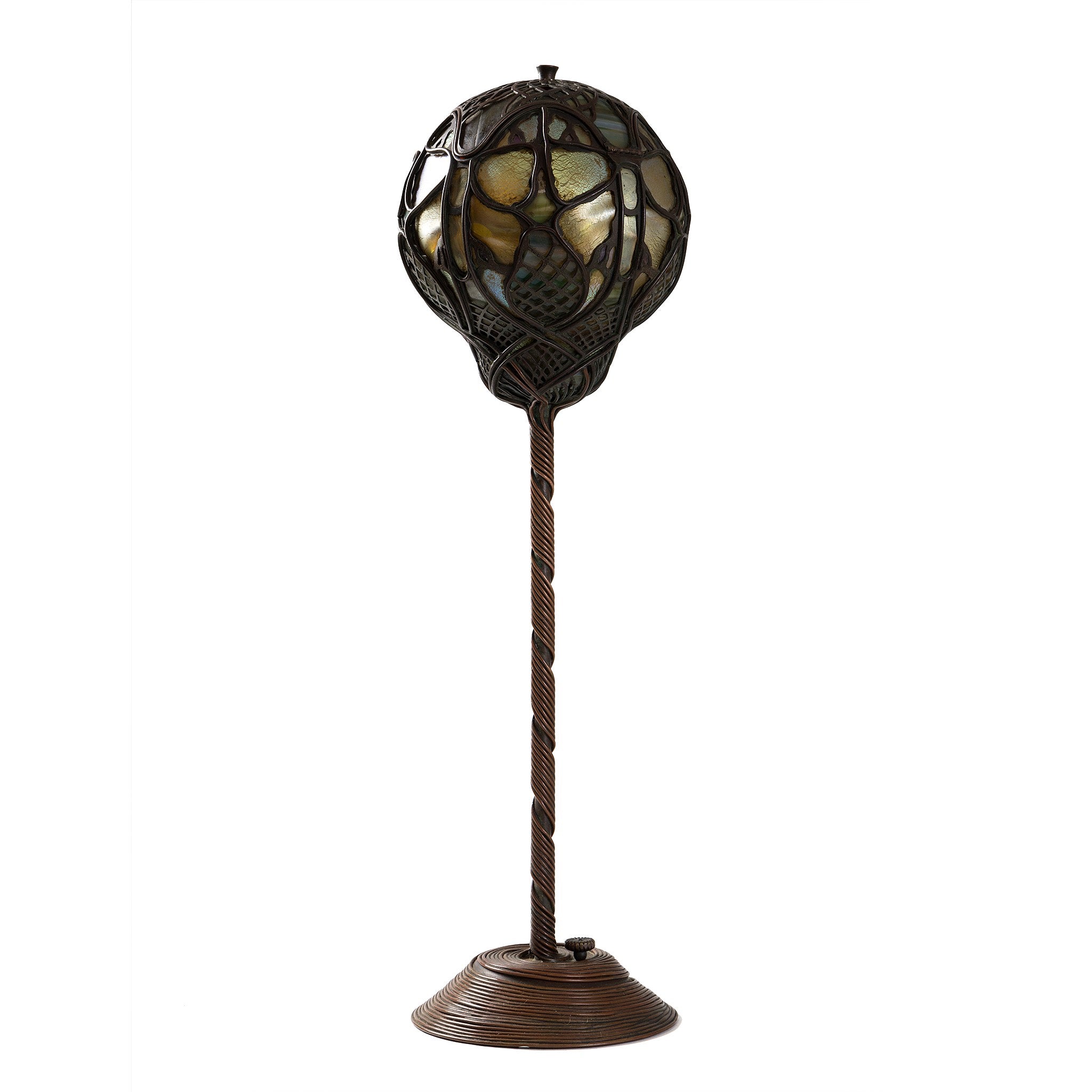 Tiffany Studios New York Scarab Table Lamp - Handcrafted Stained Glass Lamp for Home & Office Decor - Perfect for Living Room, Bedroom, or Study Lighting
