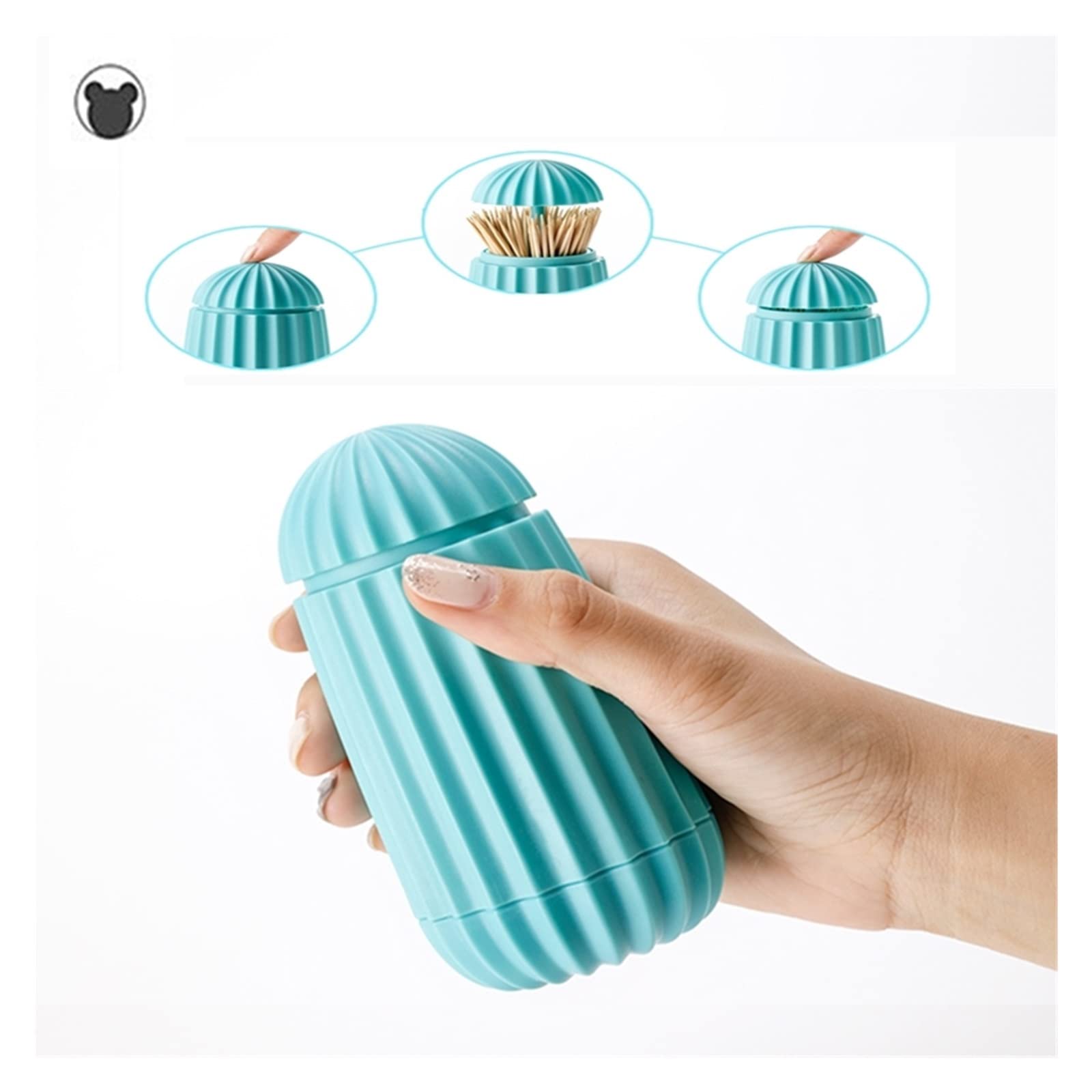 Automatic Cactus-Shaped Toothpick Holder & Cotton Swab Box - Bamboo Stick Organizer, Thickened Plastic Storage Container for Household & Dining Table Decoration | Perfect for Kitchen, Bathroom, and Party Supplies Organization