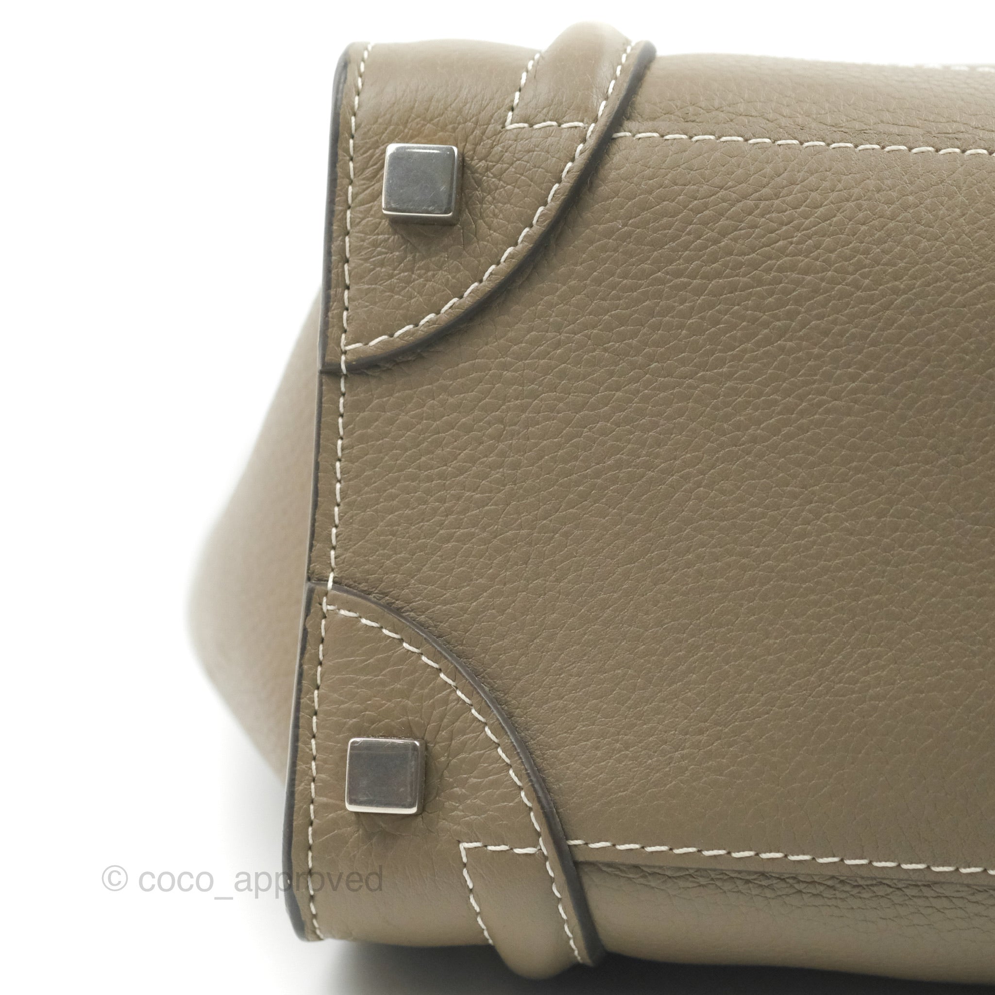 Celine Micro Luggage Handbag in Souris Grained Calfskin Leather - Stylish Crossbody Bag for Women, Perfect for Work, Travel & Everyday Use