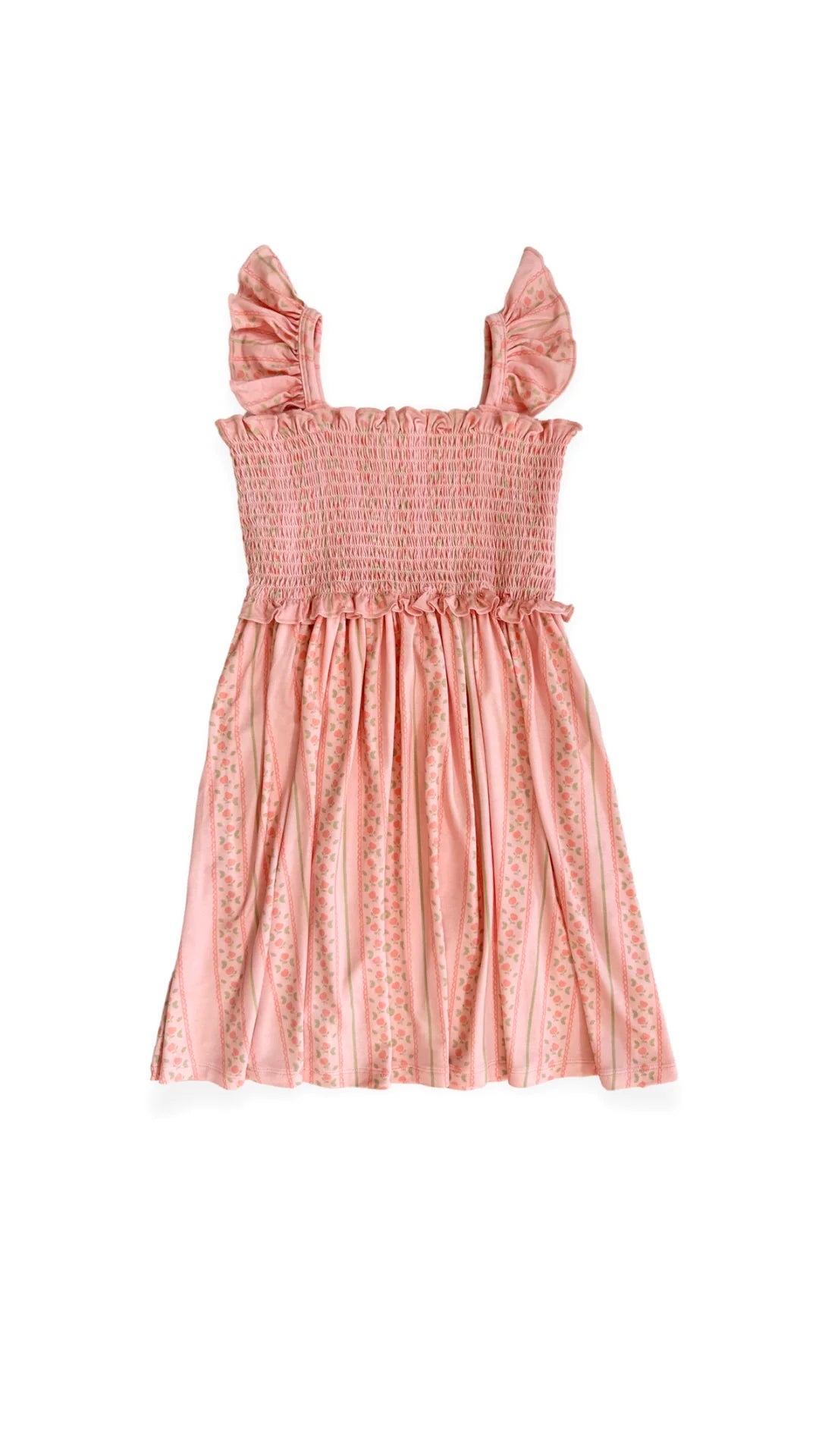 Victoria Smocked Twirl Dress for Girls - Floral Embroidery Summer Party Dress - Perfect for Birthday, Easter, Photoshoot & Special Occasions