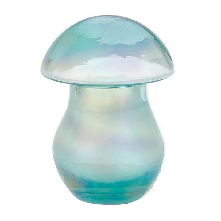 Blue Glass Mushroom Candle - Handmade Decorative Scented Candle for Home Decor, Gifts & Relaxation - Perfect for Bedroom, Bathroom, Yoga & Meditation Spaces