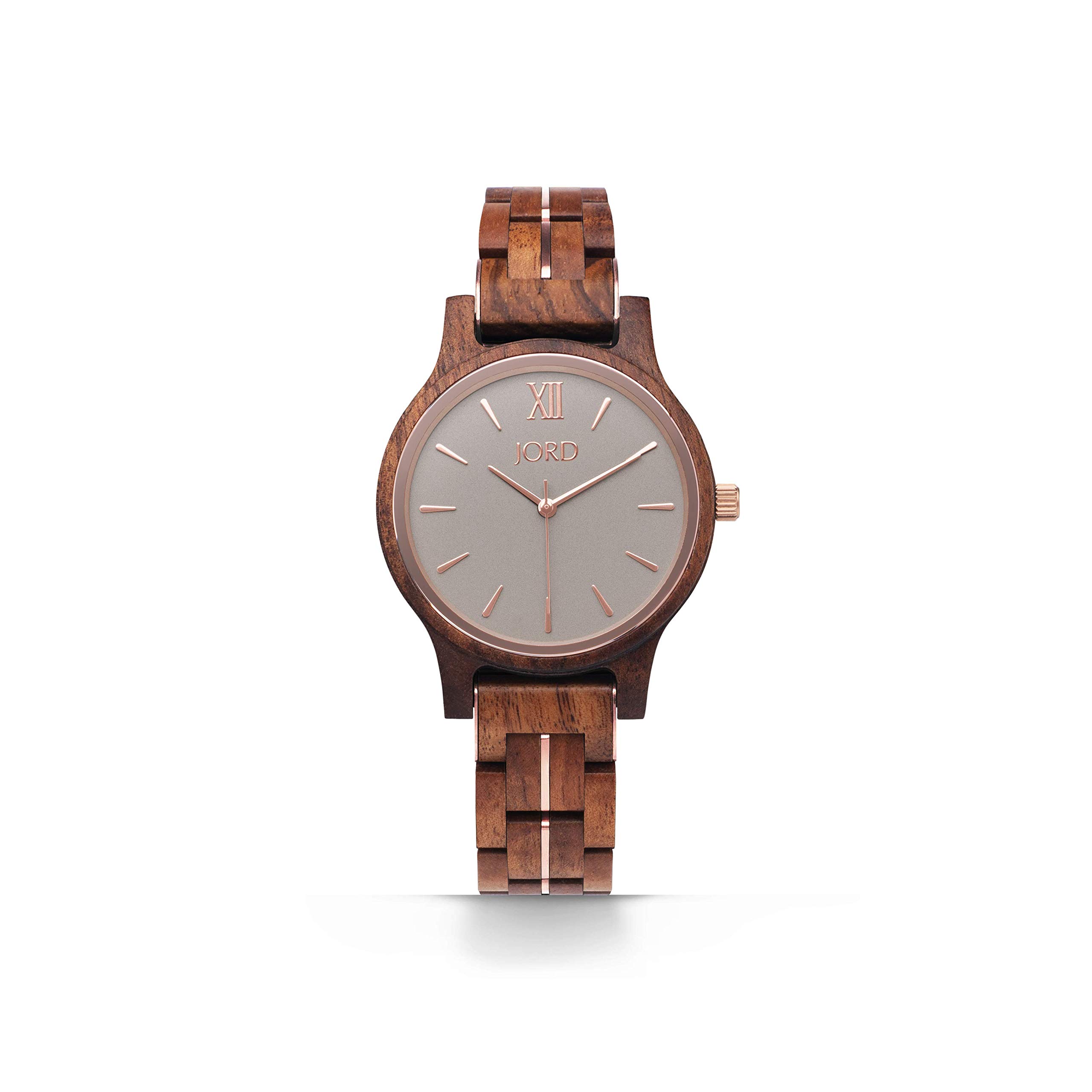 JORD Wooden Watches for Men & Women - Frankie II 38MM Minimalist Wooden Watch with Analog Quartz Movement, Wood Bezel & Band - Perfect for Casual Wear, Office & Outdoor Activities - Includes Gift Box
