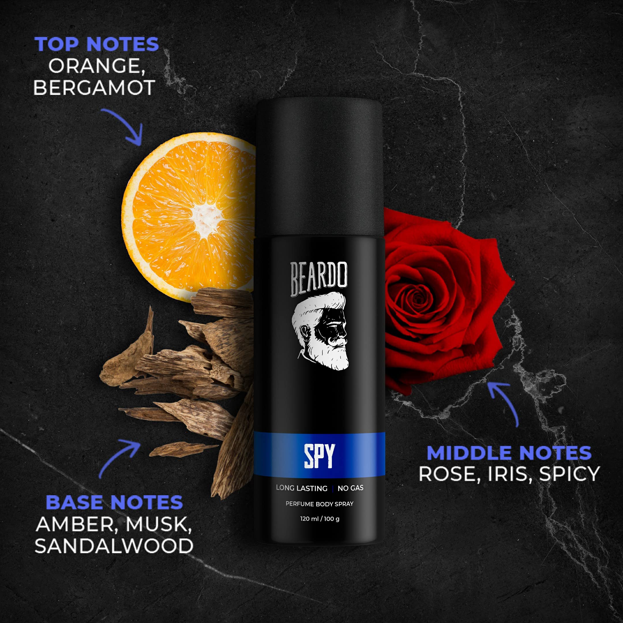 Beardo Deodorant Perfume Body Spray Set for Men (120ml x 3) - Spy Deo Aromatic Fresh, Mafia Oriental Woody & Don Citrus Musk Scents | Long-Lasting Fragrance Gift Set for Men | Perfect for Daily Use, Gym, Office & Special Occasions