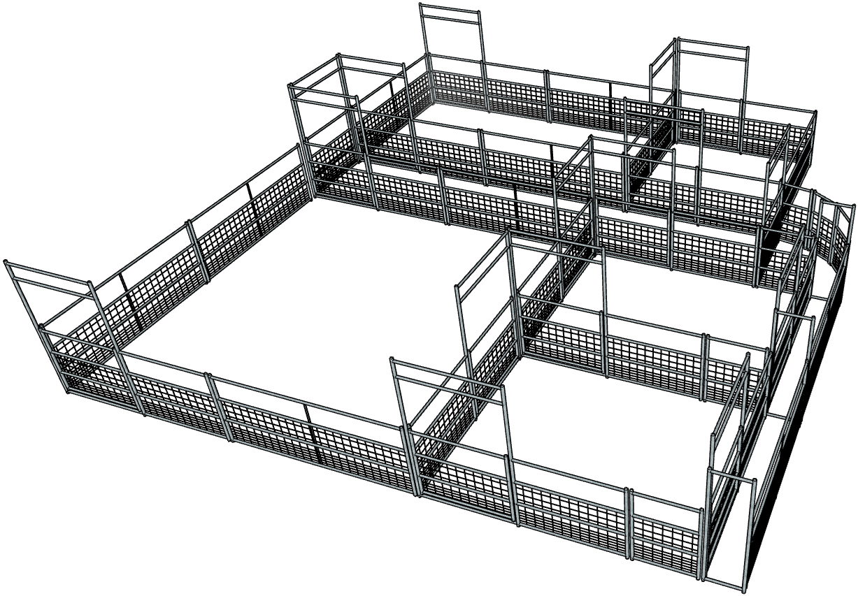 Galvanized 60-100 Head Goat & Sheep Working System - 4 Rail Livestock Fence with Heavy Duty Mesh for Farm, Ranch, and Pasture Management