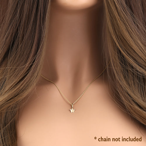 14K Solid Yellow Gold Star Charm Pendant Necklace for Women - Perfect for Everyday Wear, Gifts & Special Occasions