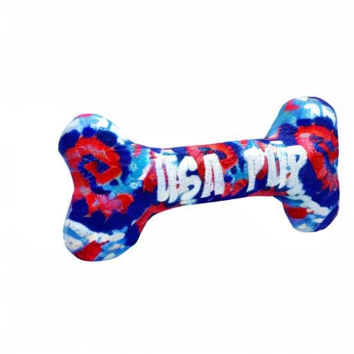 Huxley & Kent Squeaky Dog Toy for Small Dogs - USA Made 4th of July Themed Plush Bone with Squeaker | Fun, Durable & Safe Chew Toy | Perfect Gift for Puppies & Dog Lovers | Great for Playtime, Training & Holiday Celebrations