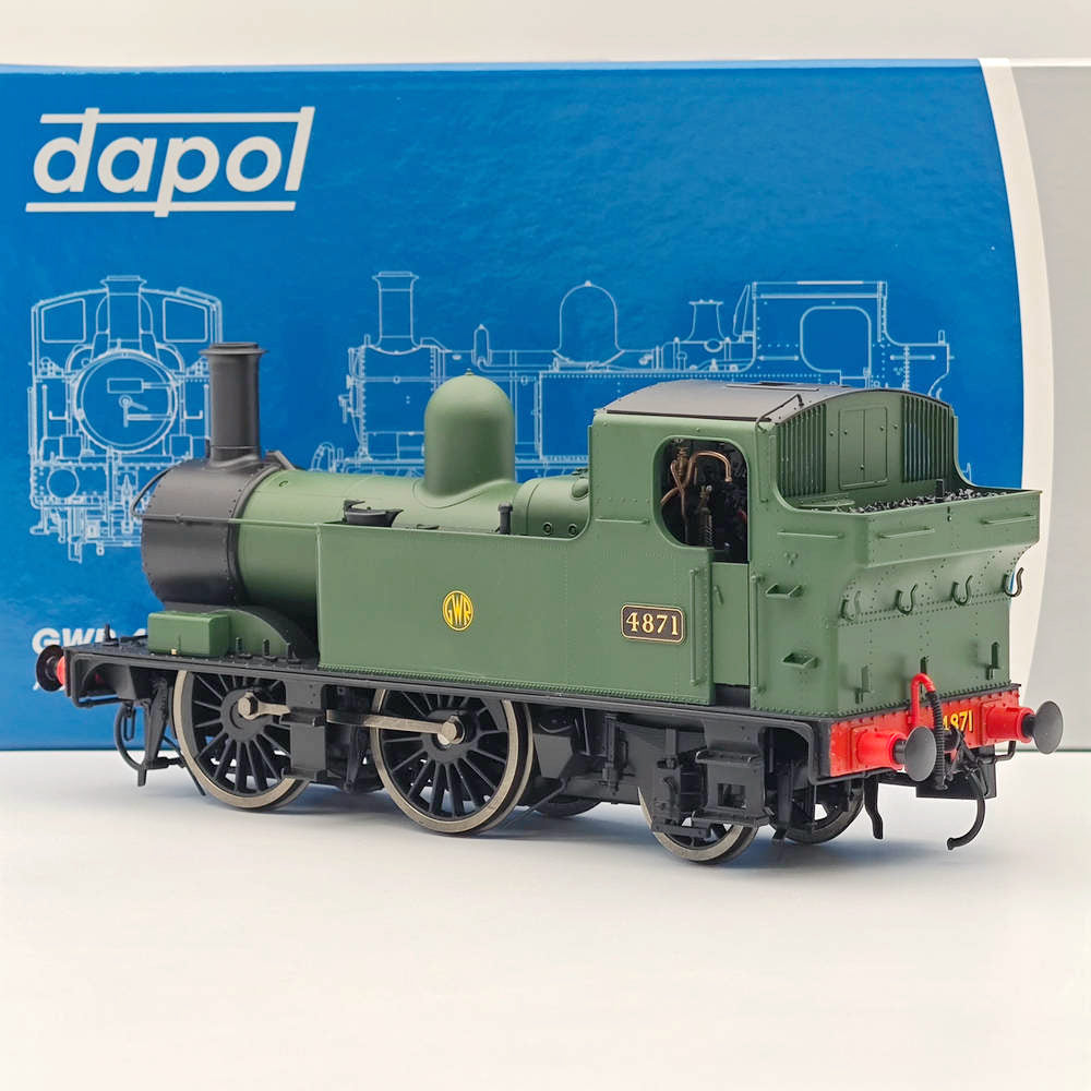 Dapol 7S-006-002 O Gauge 48xx Class GWR Shirtbutton Green 4871 21DCC Model Train Locomotive - Perfect for Railway Enthusiasts & Collectors
