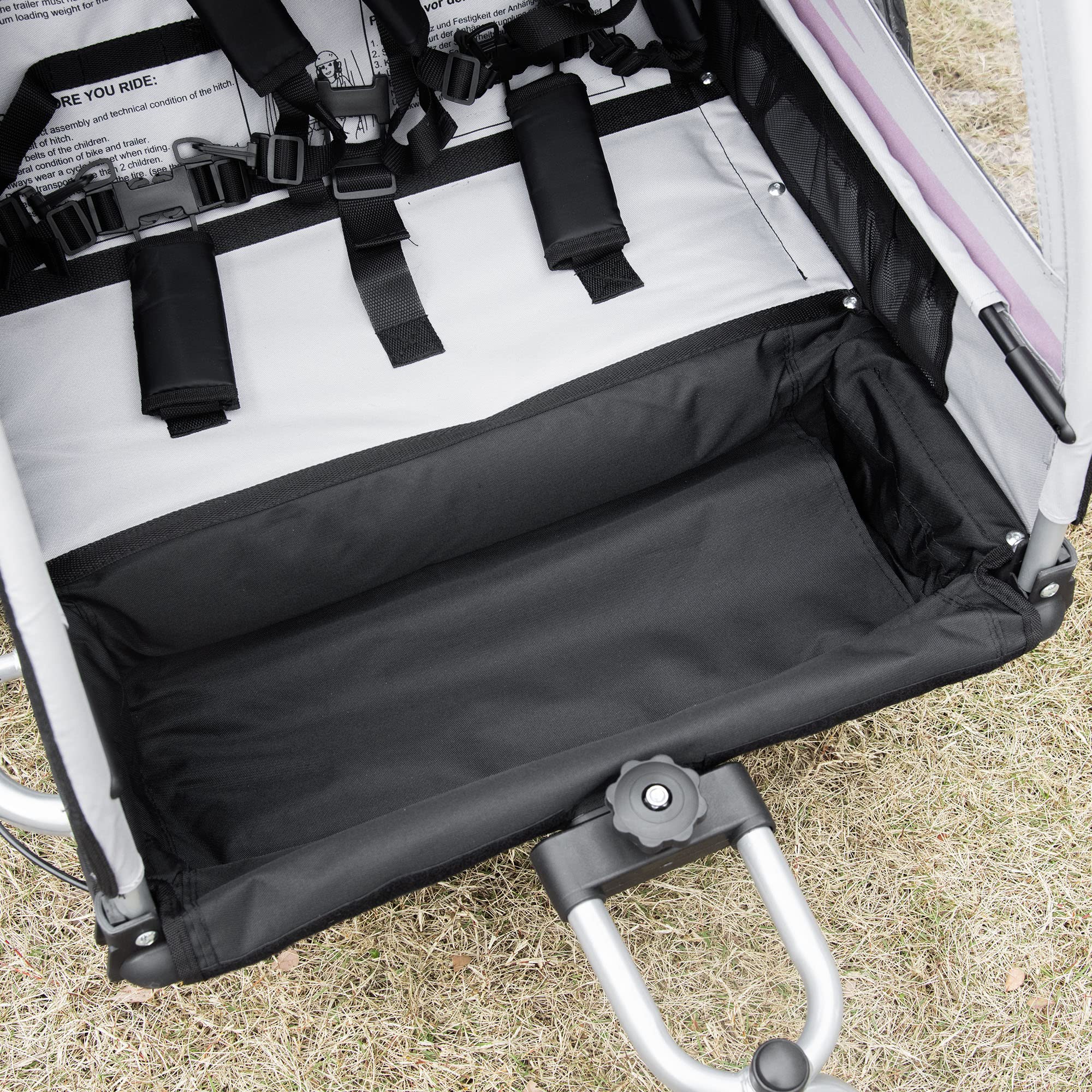 **Aosom 2-in-1 Double Baby Jogging Stroller & Bike Trailer for Kids & Toddlers – Handbrake, 5-Point Harness, Waterproof Cover, Storage Bag, Safety Flag & Reflectors – Perfect for Outdoor Adventures, Running & Biking**