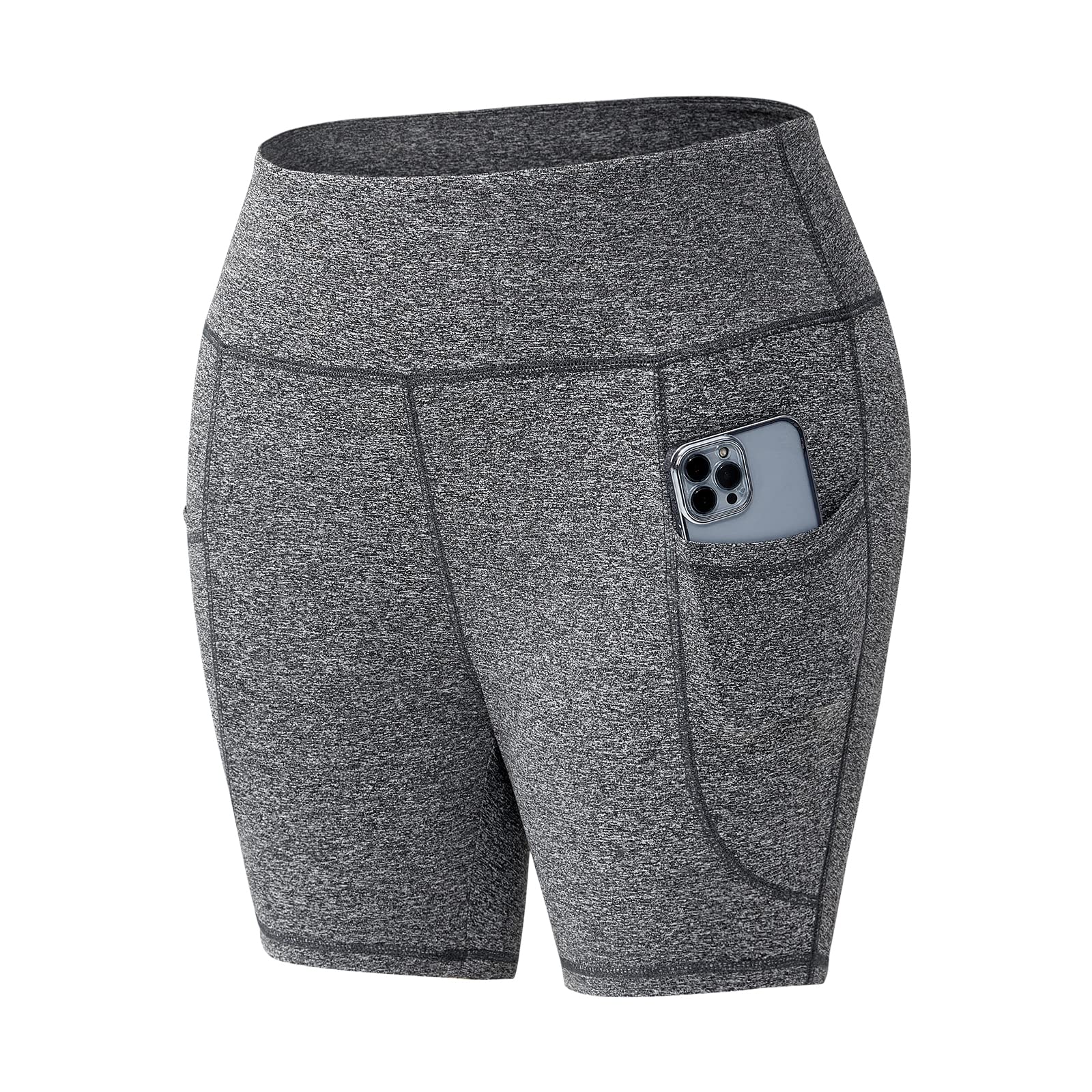 Honwenle Women's Plus Size Yoga Shorts - High Waist Biker Workout Athletic Running Shorts with Tummy Control & Pockets - Stretchy Comfort for Yoga, Gym, Running & Casual Wear