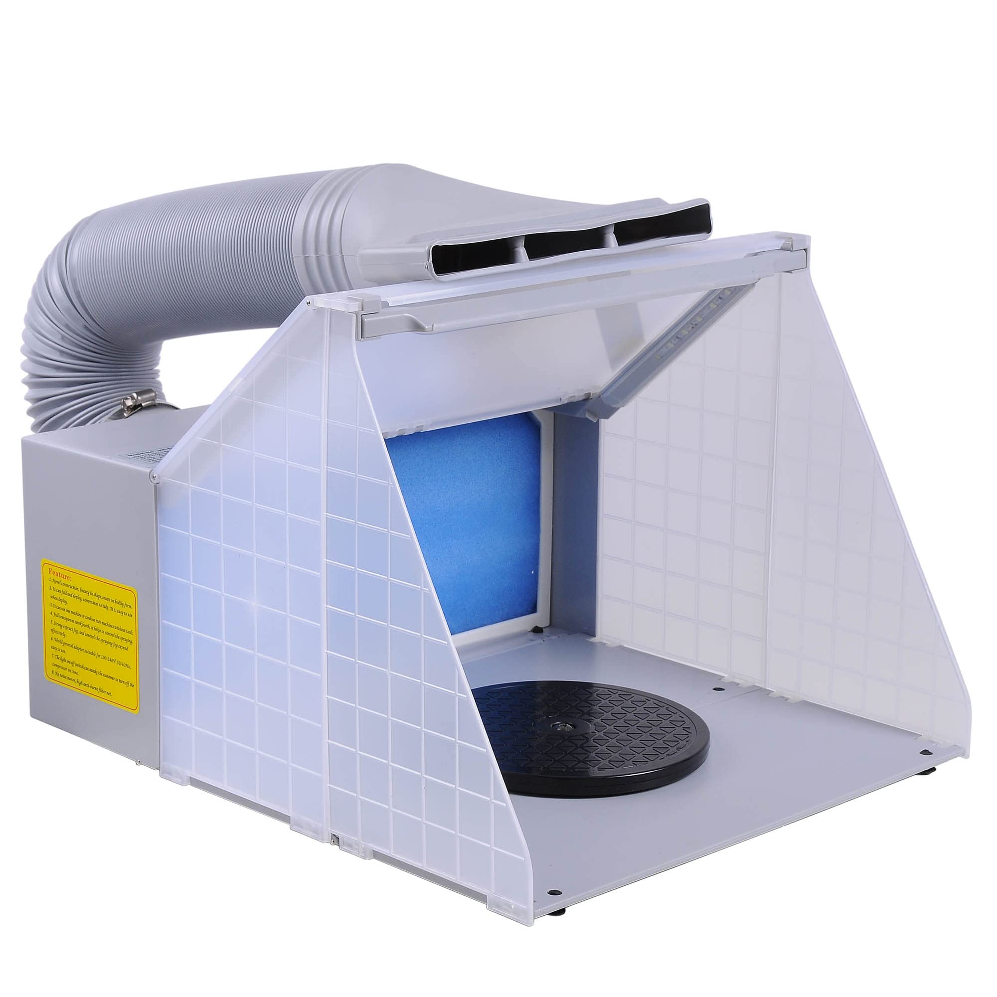WeChef Portable Airbrush Spray Booth with LED Light & 5.6ft Hose - Perfect for Painting, Cake Decorating, Nail Art, T-Shirt Design & DIY Crafts | Home Studio & Professional Use