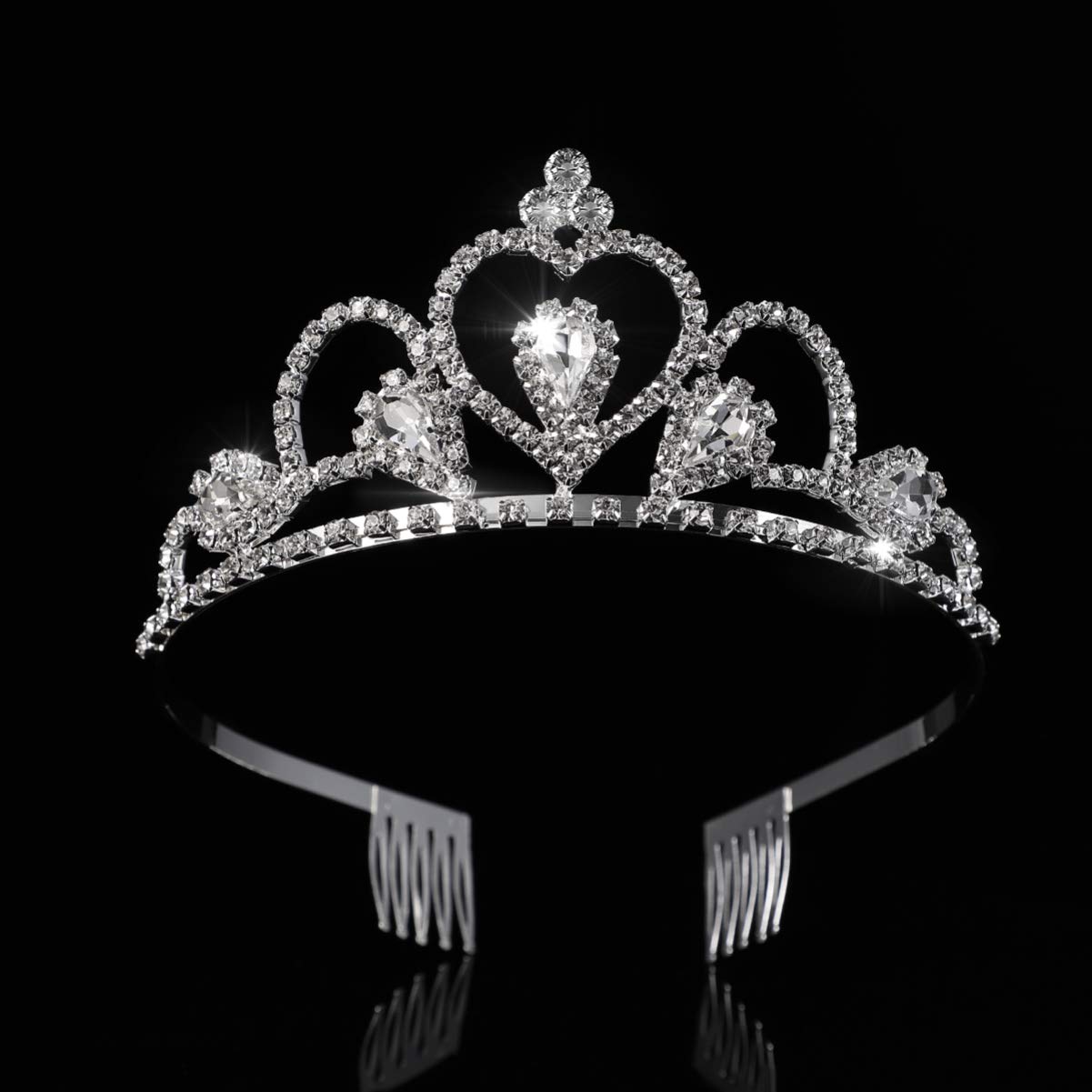 Sparkling Rhinestone Tiara Crown Set - 2 Pack Crystal Wedding Bridal Headpiece for Birthday, Pageant, Princess Parties & Special Occasions