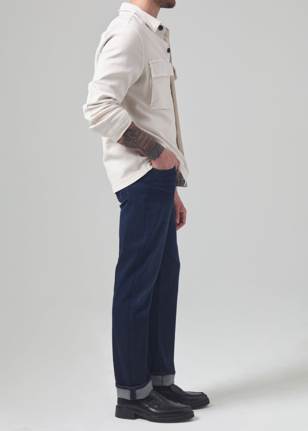ELIJAH Relaxed Straight Jeans for Men - Blue Wing Wash | Comfortable & Stylish Denim for Casual Wear & Everyday Outfits