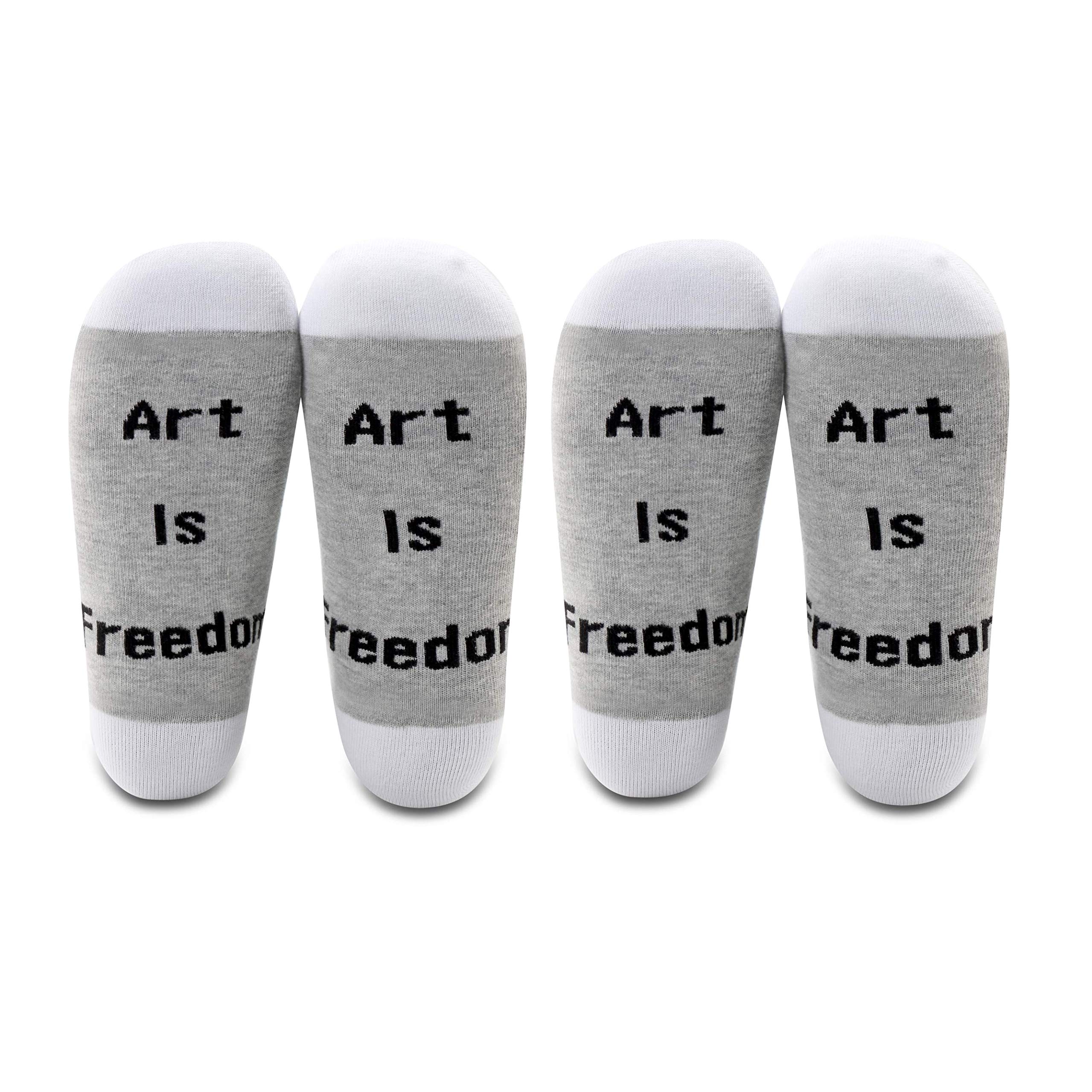 LEVLO Artist & Art Lover Socks for Women - Cotton Crew Socks Gift for Art Students, Teachers & Creative Fans - Perfect for Art Class, Museum Visits & Artistic Inspiration