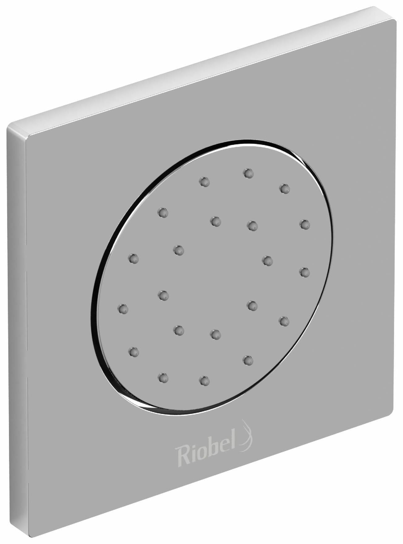 RIOBEL 340C Chrome Square Body Spray - 1 Function Shower Head for Bathroom & Kitchen, Perfect for Modern Home and Spa Experience