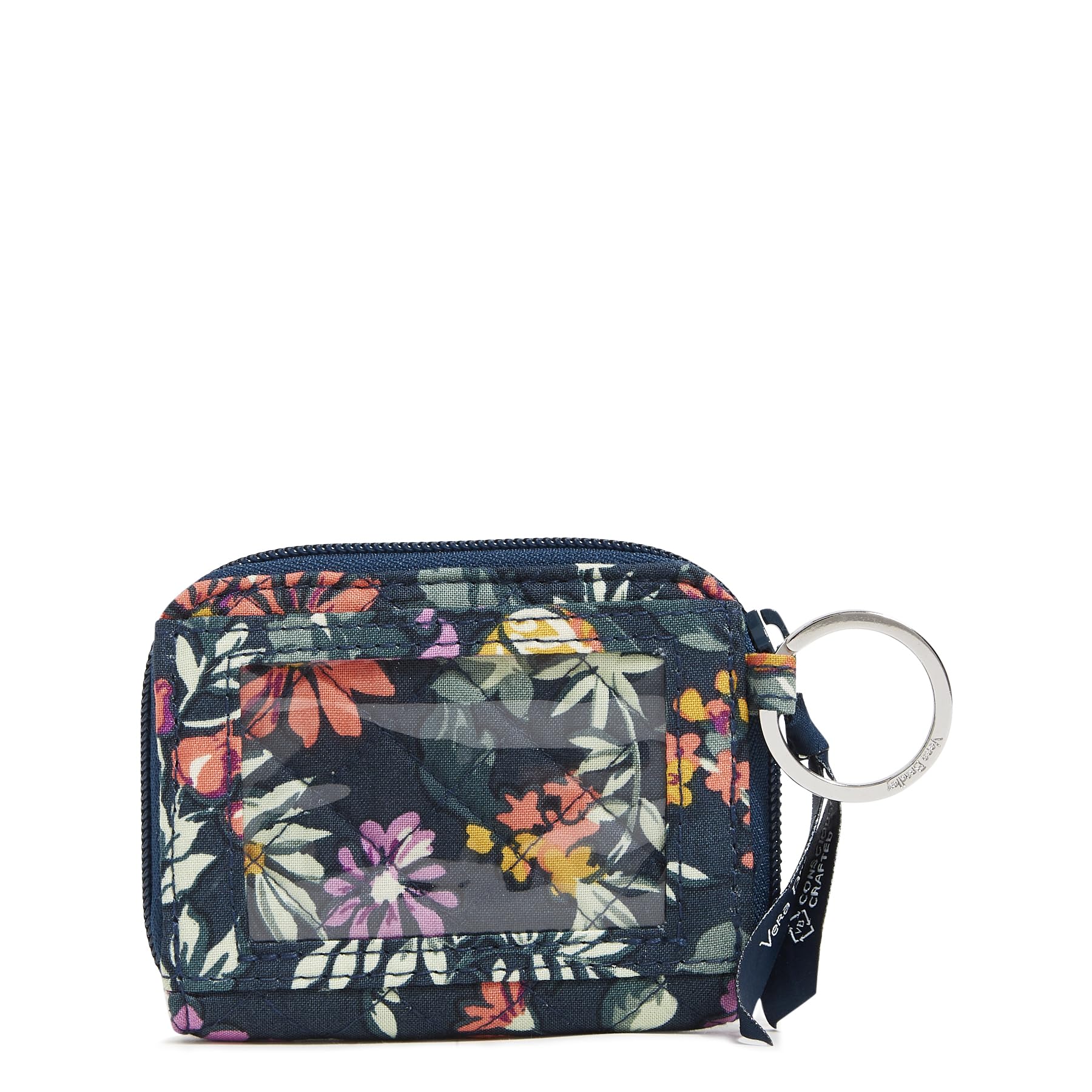 Vera Bradley RFID Blocking Women's Cotton Petite Zip-Around Wallet - Compact & Secure for Travel, Shopping & Everyday Use