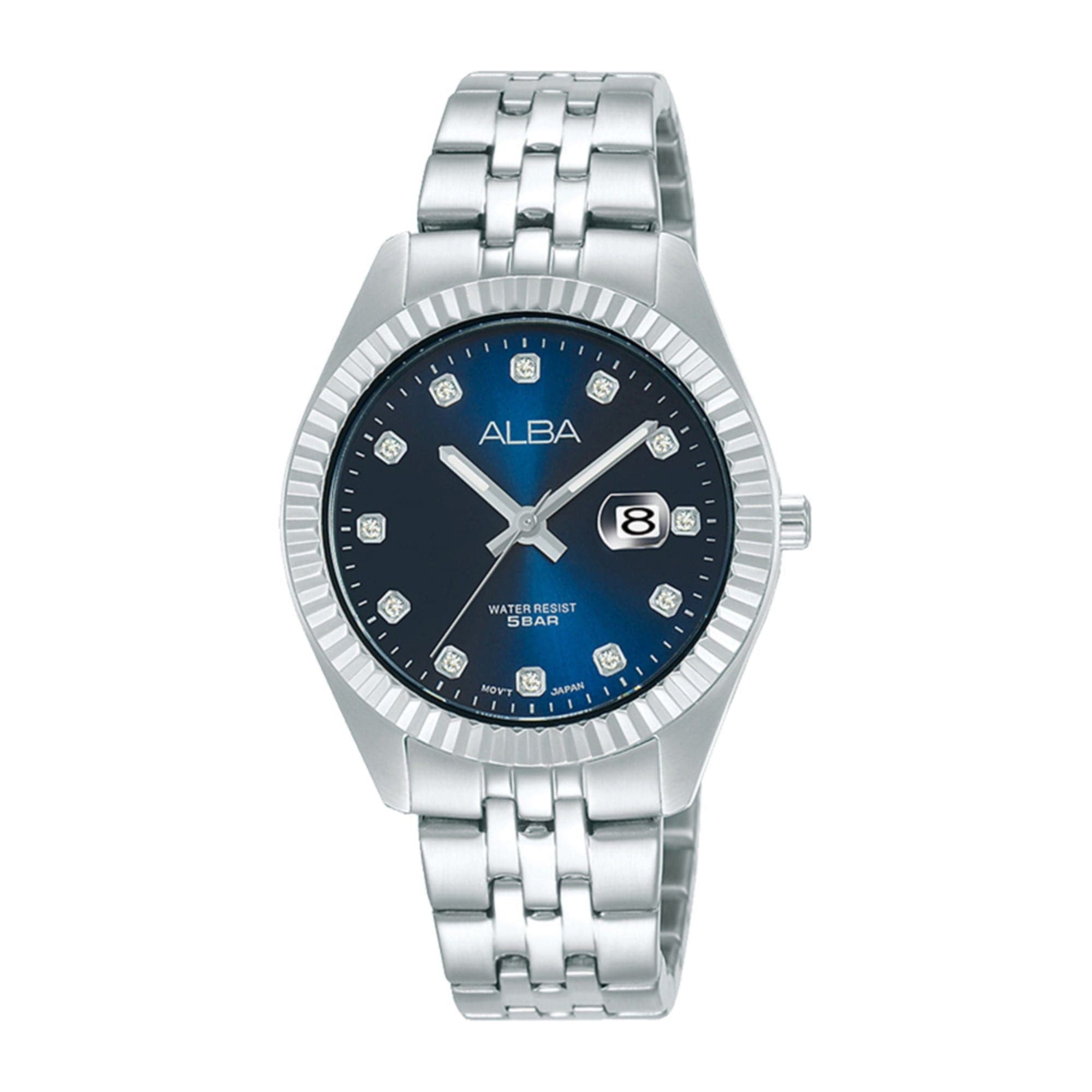 ALBA PRESTIGE Ladies Blue Dial Silver Bracelet Watch - Elegant Women's Wristwatch with Stainless Steel Band for Business, Party & Everyday Wear - Model AH7T51X1