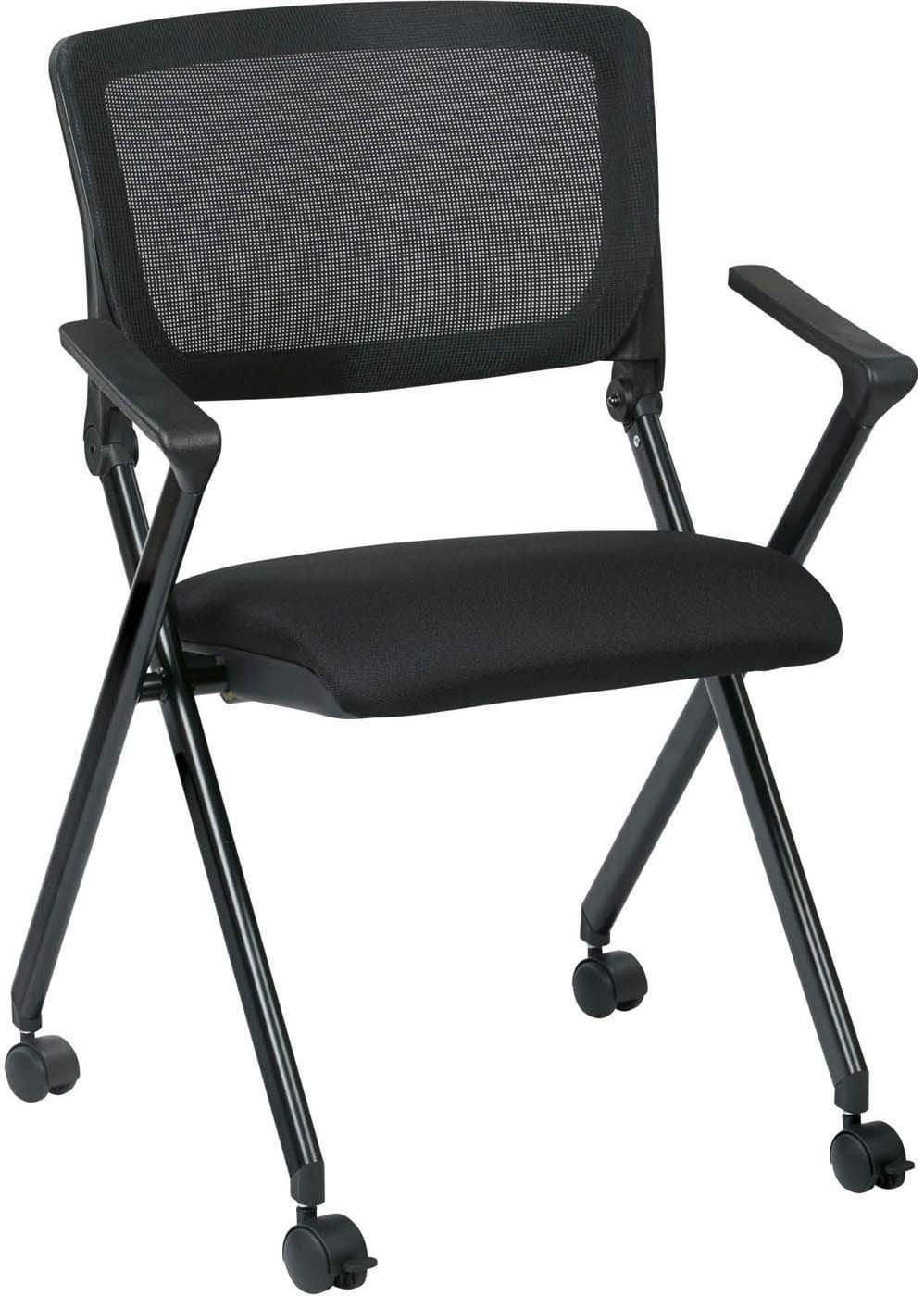 Work Smart™ Folding Chair with Breathable Mesh Fabric - 2 Pack [FC8483] - Perfect for Office, Home, and Outdoor Use