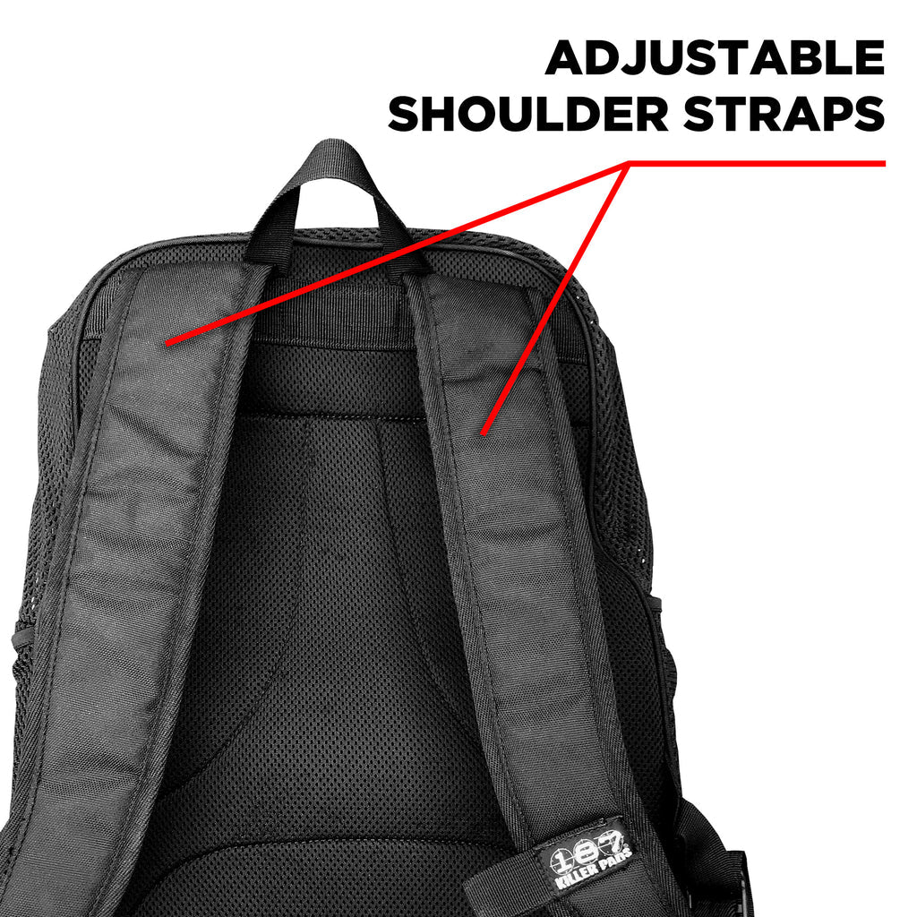 187 Mesh Backpack Black - Lightweight & Breathable School Backpack for Men & Women - Perfect for Hiking, Travel, Gym & Everyday Use
