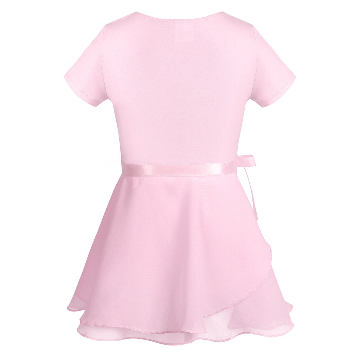 Girls Ballet Leotard with Chiffon Tutu Skirt - Classic Dancewear for Kids, Short Sleeve Athletic Leotard - Perfect for Ballet Class, Recitals & Dance Performances