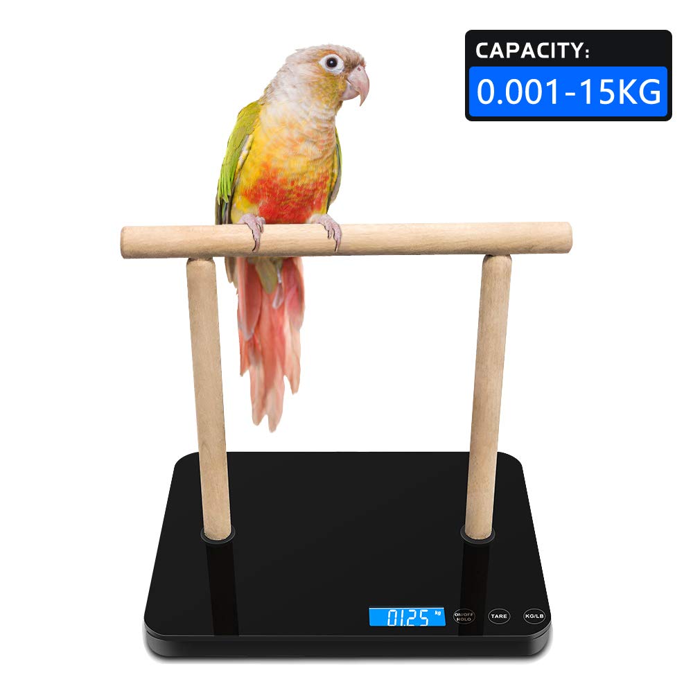 **Digital Pet Bird Scale - 0.05oz Accuracy, 70oz Capacity with Perch - Easy Clean Black Glass Platform for Parrots & Macaws | Perfect for Training, Health Monitoring & Avian Care**