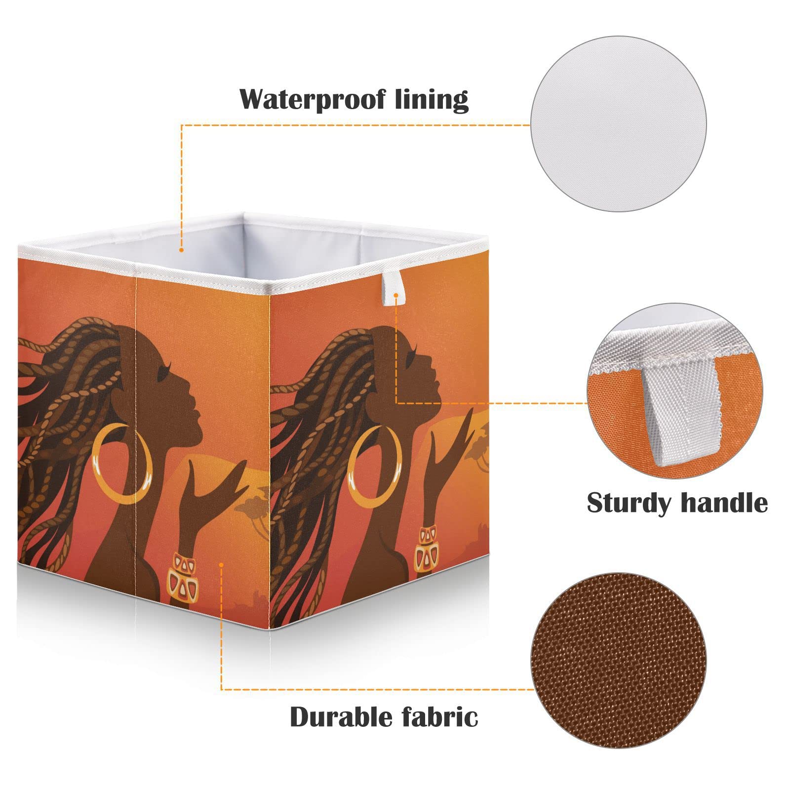 Stylish African Print Collapsible Storage Basket - Square Fabric Bin for Nursery, Living Room & Car Organization | Foldable Cloth Hamper for Toys, Laundry & Home Decor
