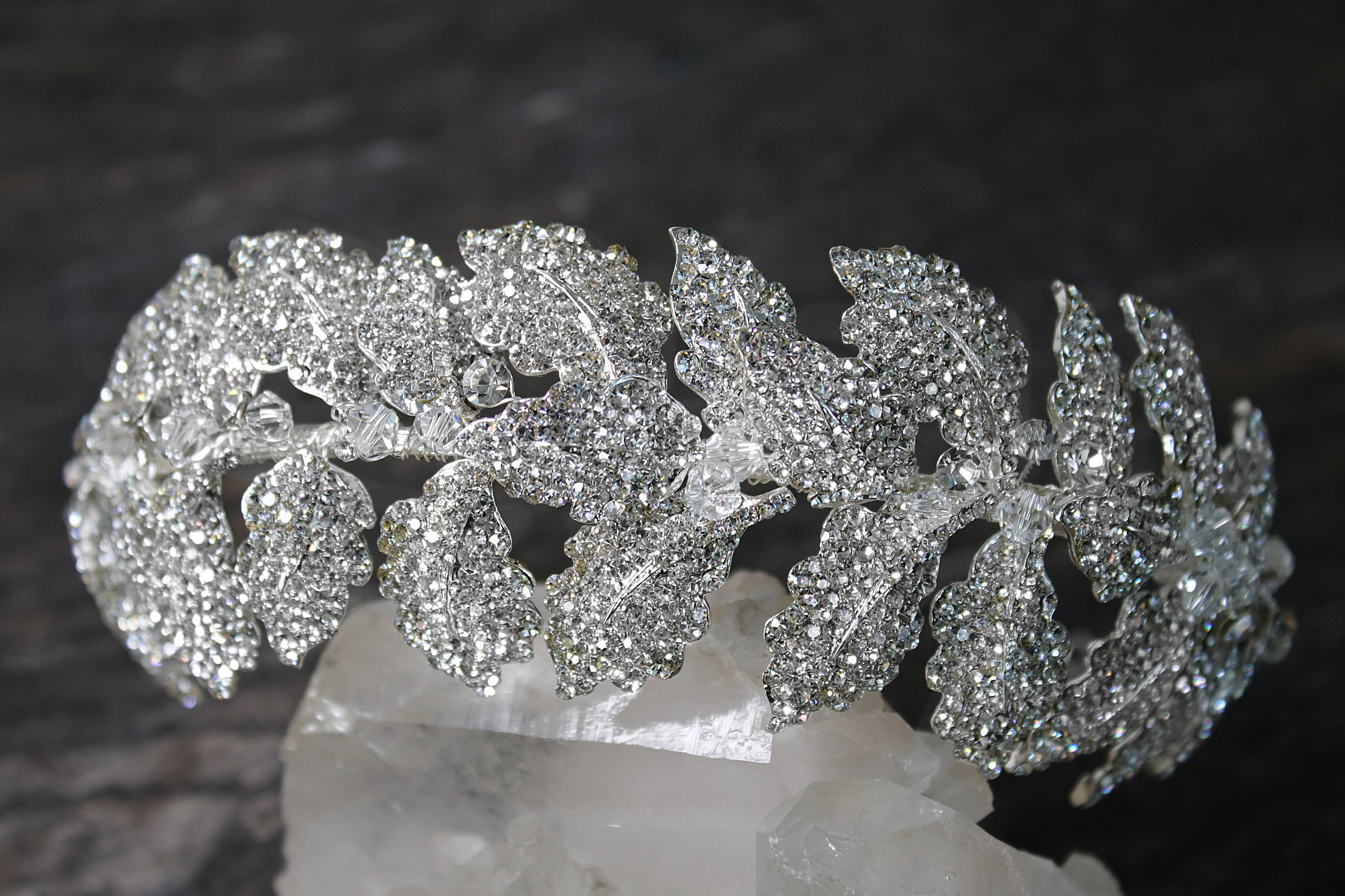 LAUREL Gilded Leaves Headpiece Tiara - Elegant Gold Leaf Crown for Weddings, Bridal Accessories, and Special Occasions