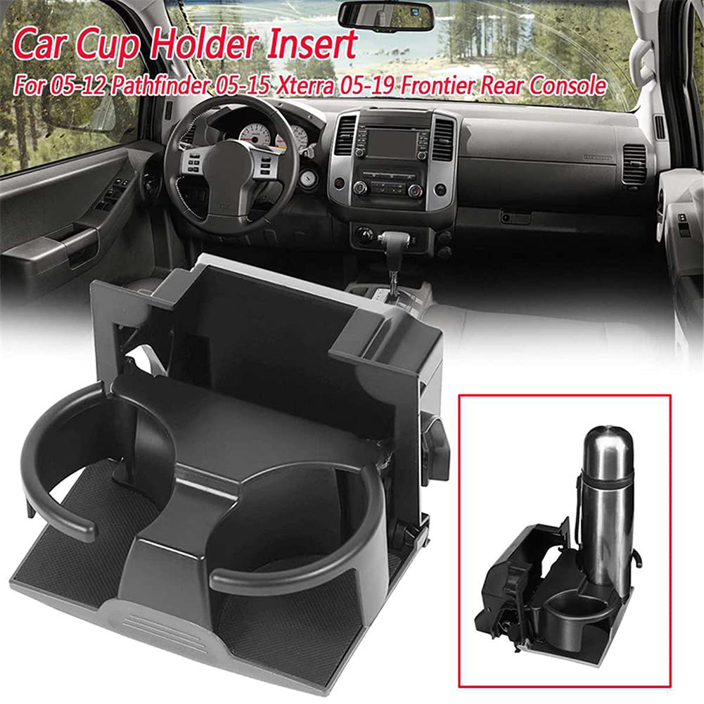 Universal Car Cup Holder Insert - ABS Auto Center Console Drink Holder for Nissan Pathfinder, Xterra, Frontier - Perfect for Road Trips, Commuting & Travel