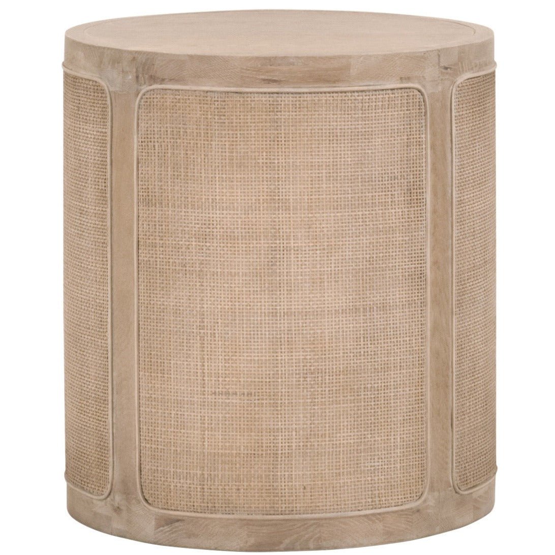 Elegant Wooden Cane End Table with Storage Shelf - Small Side Table for Living Room, Bedroom, or Office - Perfect for Holding Lamps, Books, and Decor