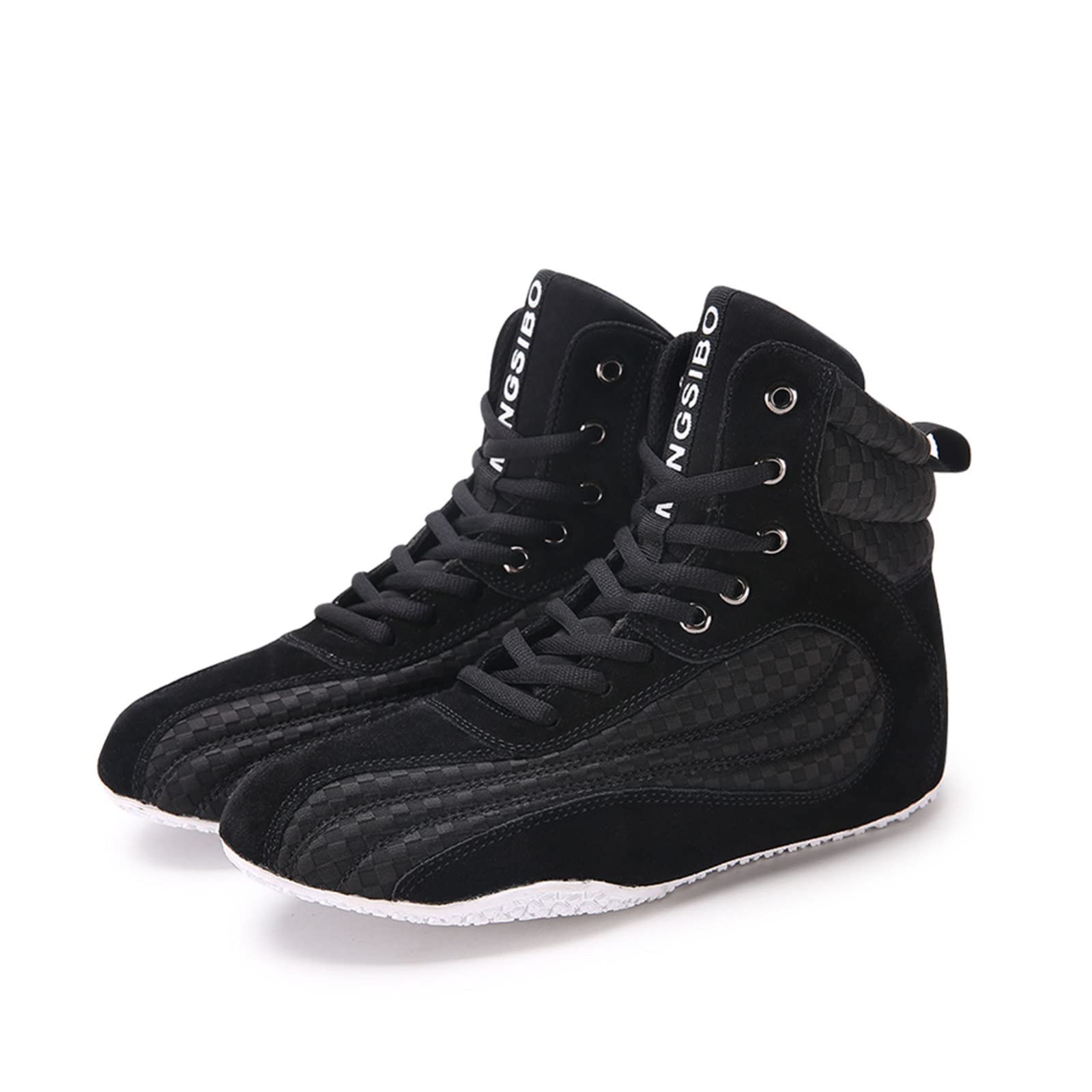 EMDPBD Professional Men's Boxing & Wrestling Shoes - Breathable Sparring Trainers for Boxing, MMA, Weightlifting & Bodybuilding (Black, Size 10) - Ideal for Gym Training & Combat Sports