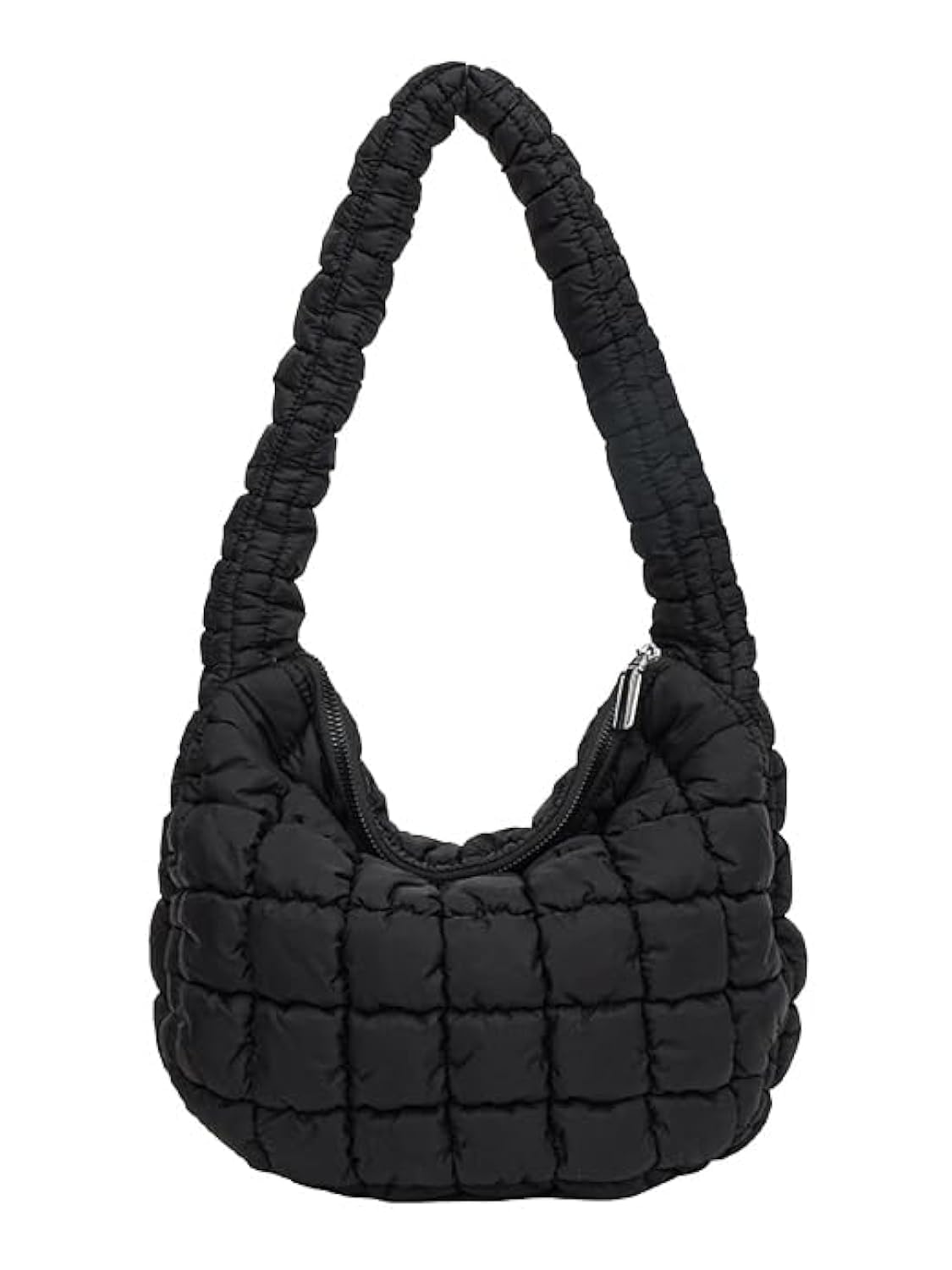 Quilted Puffer Tote Bag for Women - Lightweight Shoulder Bag with Zip, Hobo Satchel Handbag, Stylish Cloud Bag for Work, Travel & Shopping (2024)