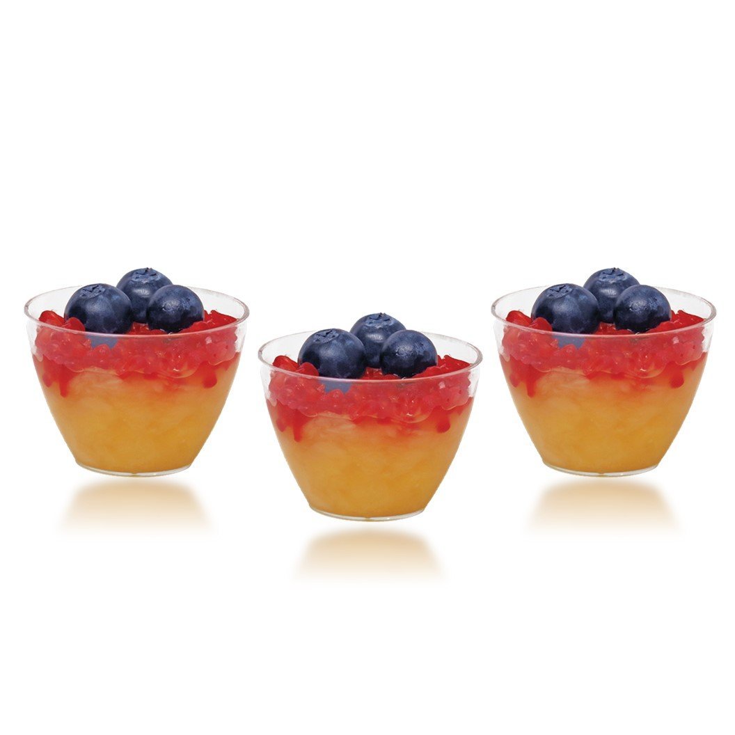 1 oz. Clear Plastic Mini Bowls - 12 Pack | Small Disposable Serving Bowls for Snacks, Condiments, Candy, Nuts & Party Favors | Perfect for Parties, Picnics, Catering & Home Use