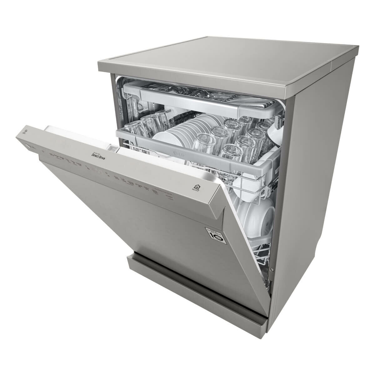 LG XD4B15PS 15 Place Settings QuadWash Dishwasher in Platinum Steel Finish - Energy Efficient & Ultra Quiet for Large Families & Entertaining