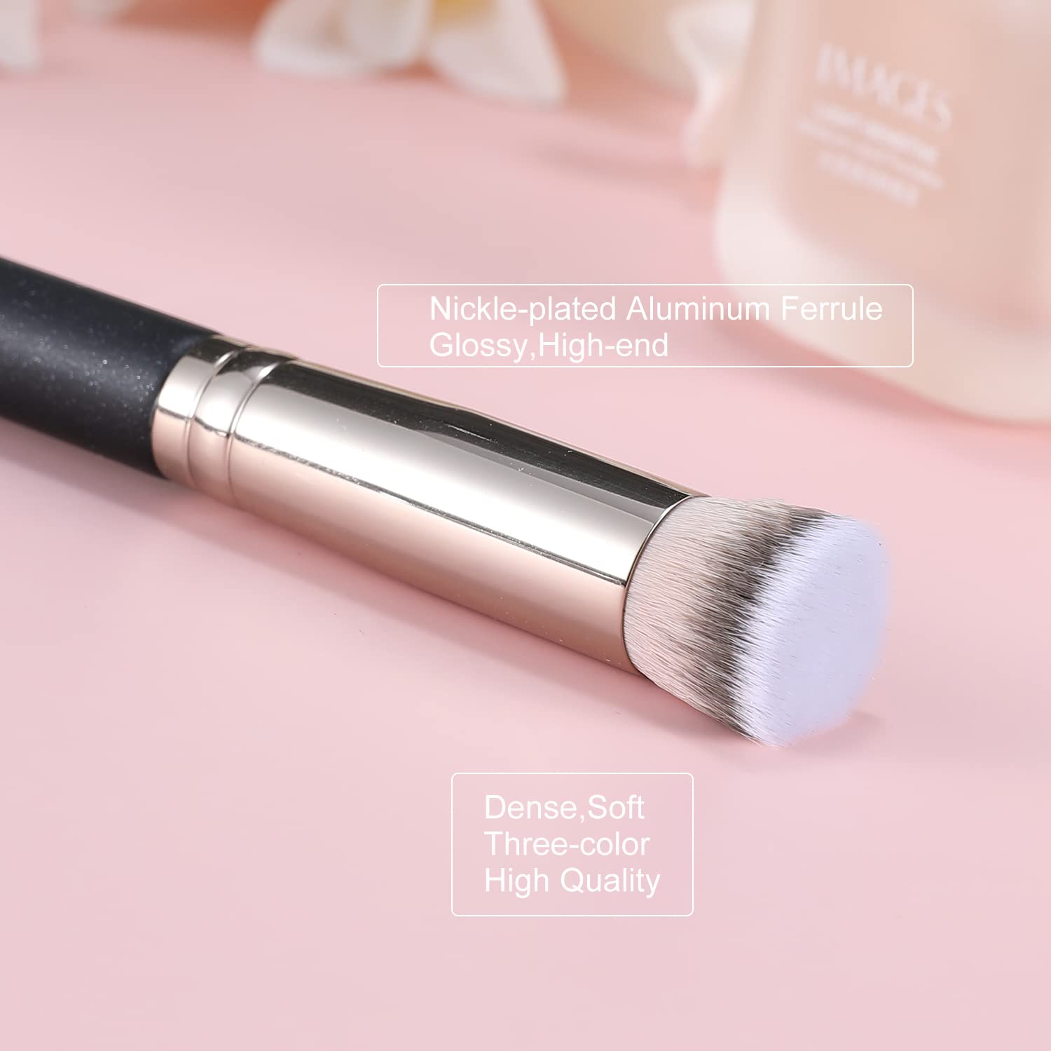 Professional Concealer Brush for Under Eye & Face Makeup - Flat Top Angled Blending Brush for Liquid, Cream & Powder Cosmetics (272/370S) | Perfect for Contouring, Buffing & Seamless Eyeshadow Application