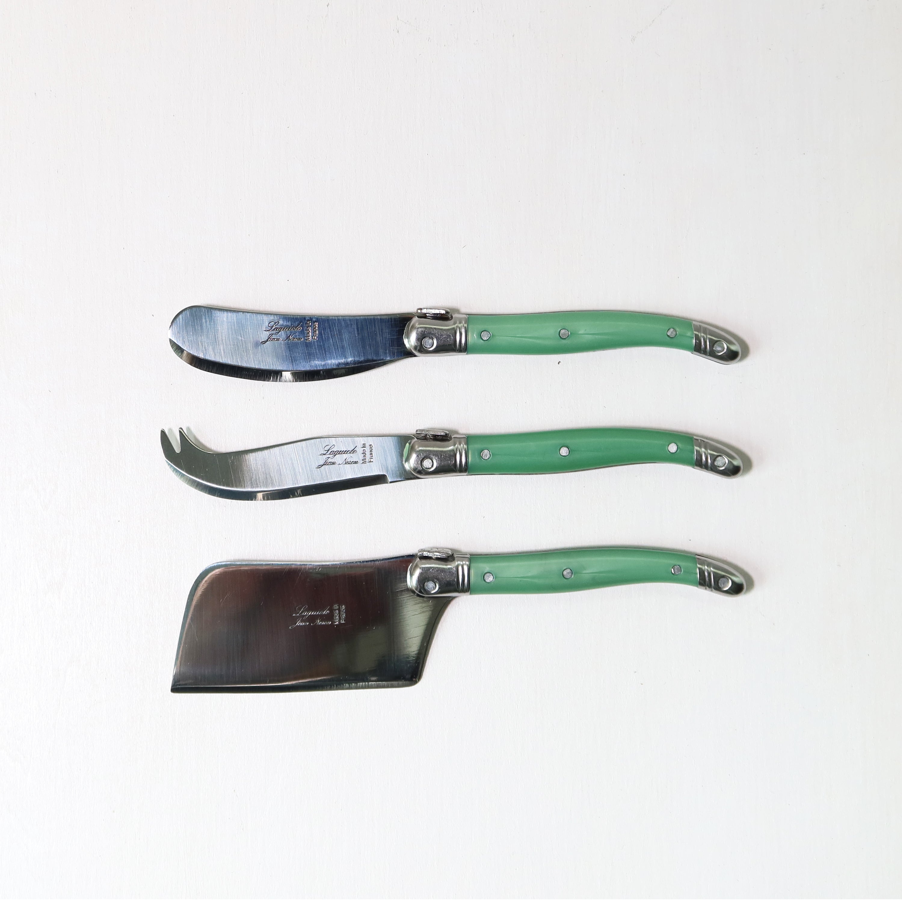 Premium Laguiole Cheese Knives Set of 3 - Stainless Steel Cheese Serving Utensils for Parties, Wine Tasting & Charcuterie Boards