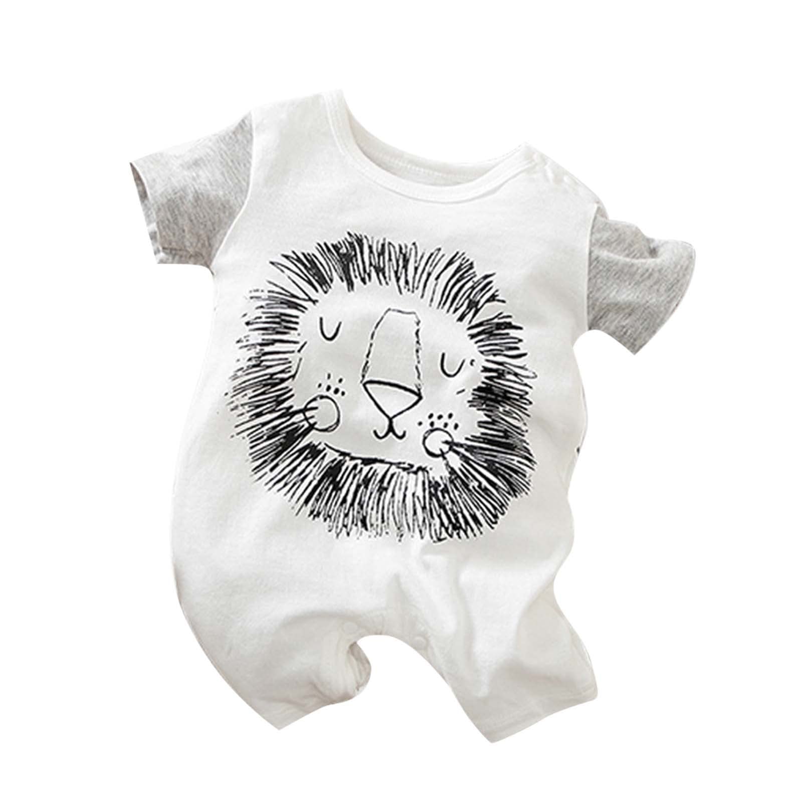 Egmy Newborn Baby Girls Summer Short Sleeve Romper Jumpsuit - Cute Print Outfit for 9 Months - Perfect for Playtime, Beach & Family Photos
