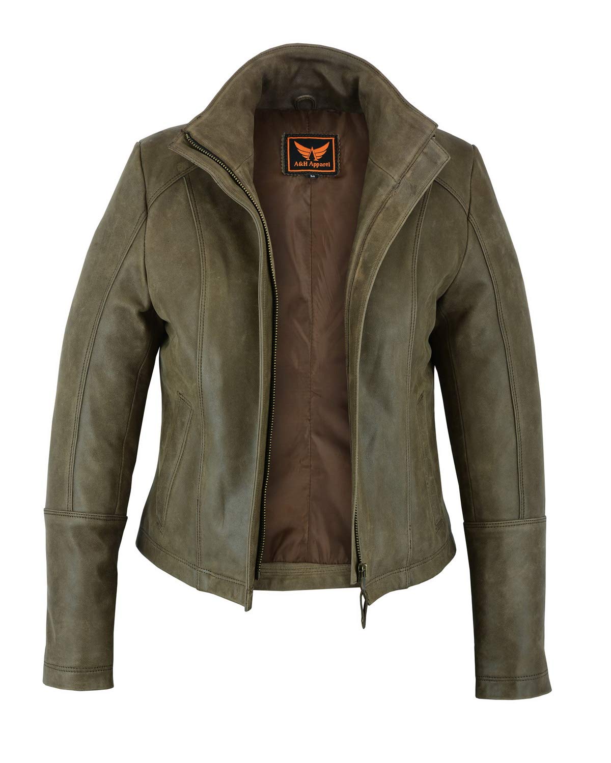 A&H Apparel Women's Lightweight Cowhide Leather Motorcycle Jacket - Stylish & Comfortable for Riding, Casual Outfits & Everyday Wear