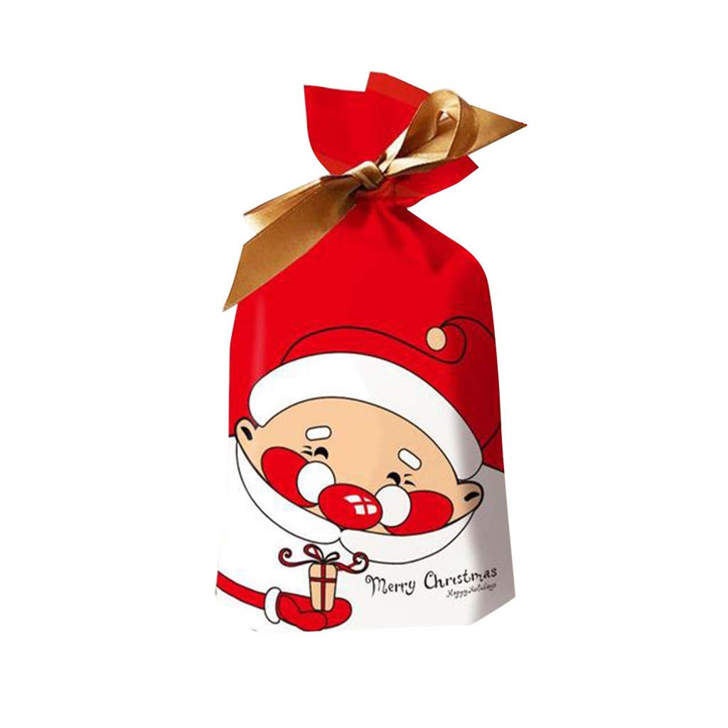 50 Pcs Christmas Candy Bags - Holiday Treat Bags with Drawstring for Candy, Snacks & Gifts | Perfect for Christmas Parties, Birthday Celebrations, Wedding Favors & Xmas Gift Wrapping (Red/Green)