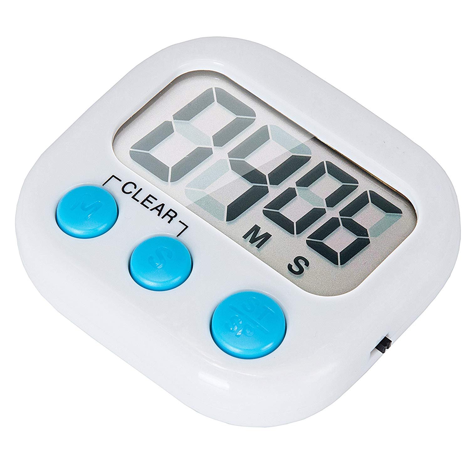 6 Pack Small Digital Kitchen Timer with Magnetic Back & ON/Off Switch - Minute/Second Count Up & Countdown Function for Cooking, Baking, Studying - Perfect White Timer for Home, Office & Classroom Use