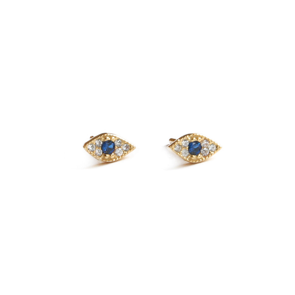 Evil Eye Stud Earrings for Women - Protection Jewelry for Good Luck & Positive Energy - Perfect for Everyday Wear, Gifts & Spiritual Healing