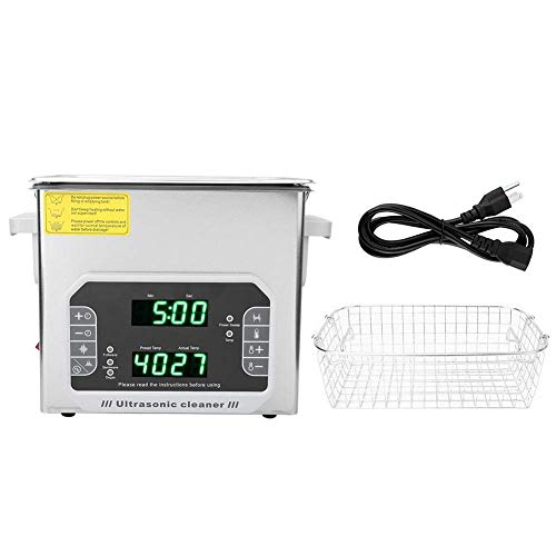 Ultrasonic Jewelry Cleaner - Stainless Steel Heater Timer for Watches & Glasses - US Plug 100-127V - Perfect for Home & Lab Use