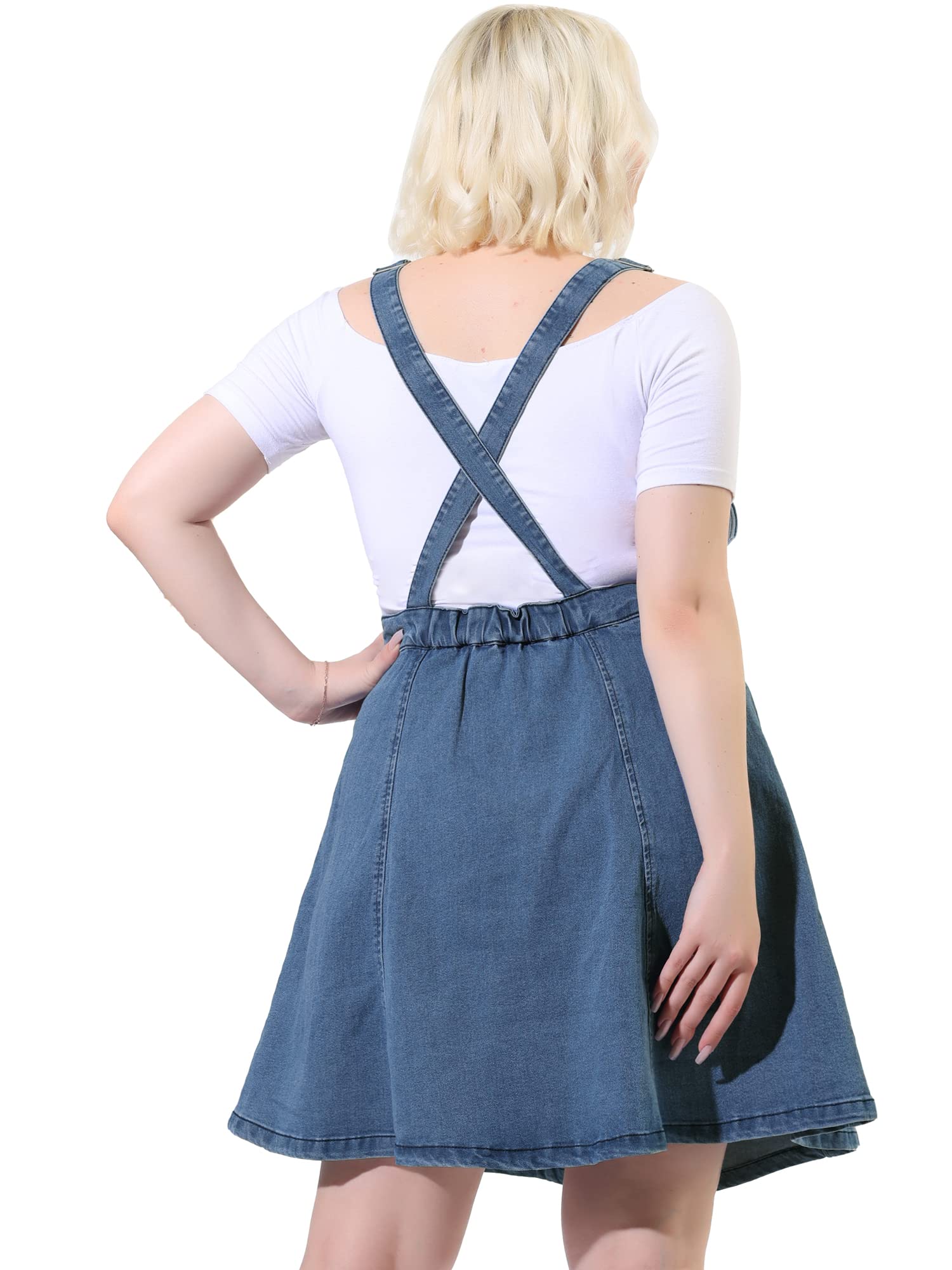 Agnes Orinda Plus Size Denim Overall Dress for Women - Adjustable Strap Jeans Jumper & Suspender Skirt | Casual Outfit for Spring, Summer & Fall Fashion