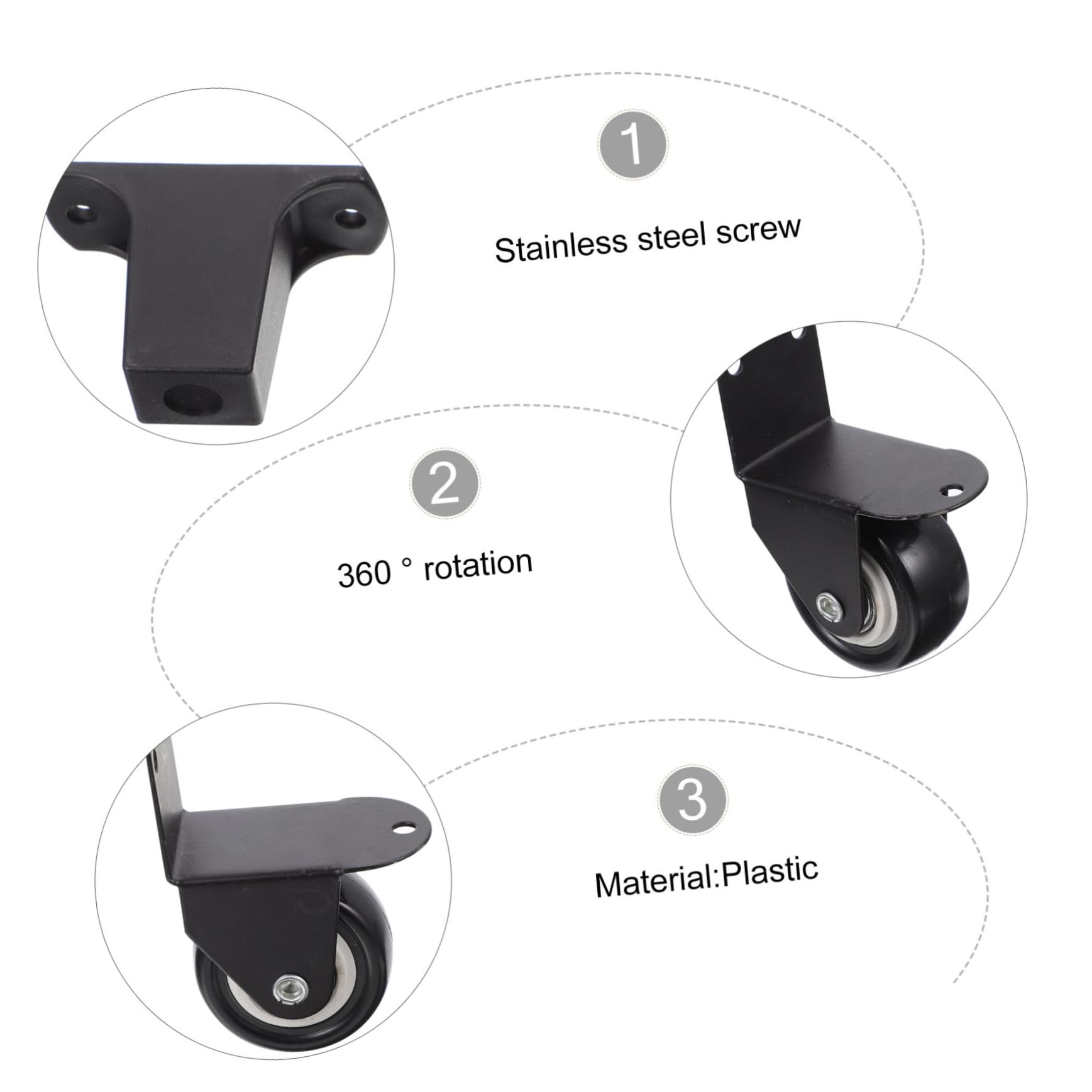 90 Degree Isolation Speaker Pads & Caster Wheels Set - 4 Wheels & 8 Mats for Outdoor Speakers - Perfect for Patio, Garden & Poolside Audio Setup