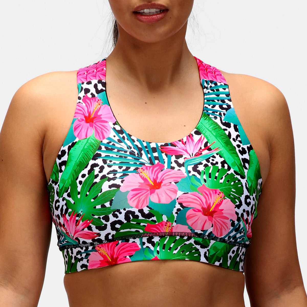 Hibiscus Cross Back Bra - Comfortable & Stylish Workout Sports Bra for Women - Perfect for Yoga, Running & Gym