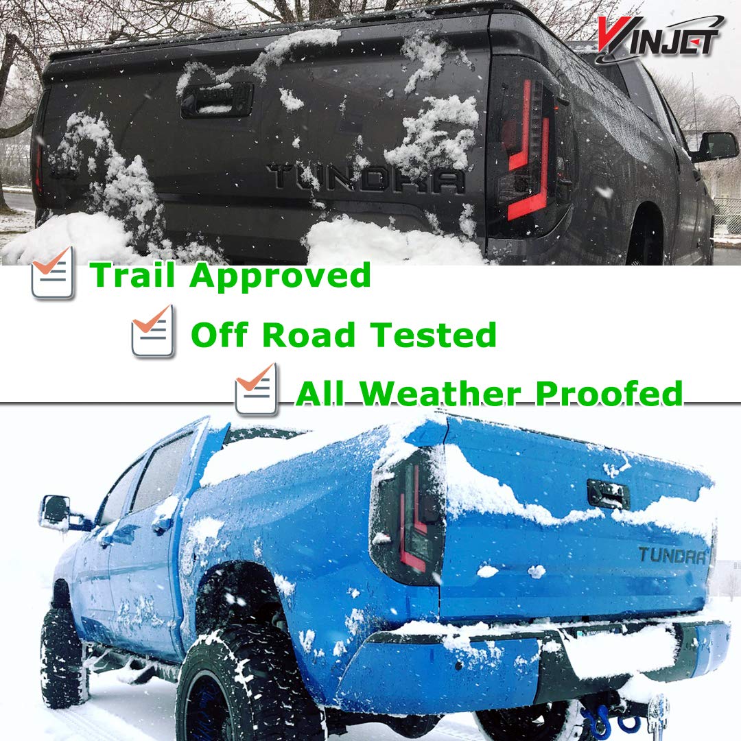 Winjet Off-Road Series LED Taillights Assembly for 2014-2020 Toyota Tundra - DRL LED Tail Lights, Brake Lights & Rear Lamps (1 Pair) - Waterproof & Durable for Off-Roading, Night Driving & Truck Customization